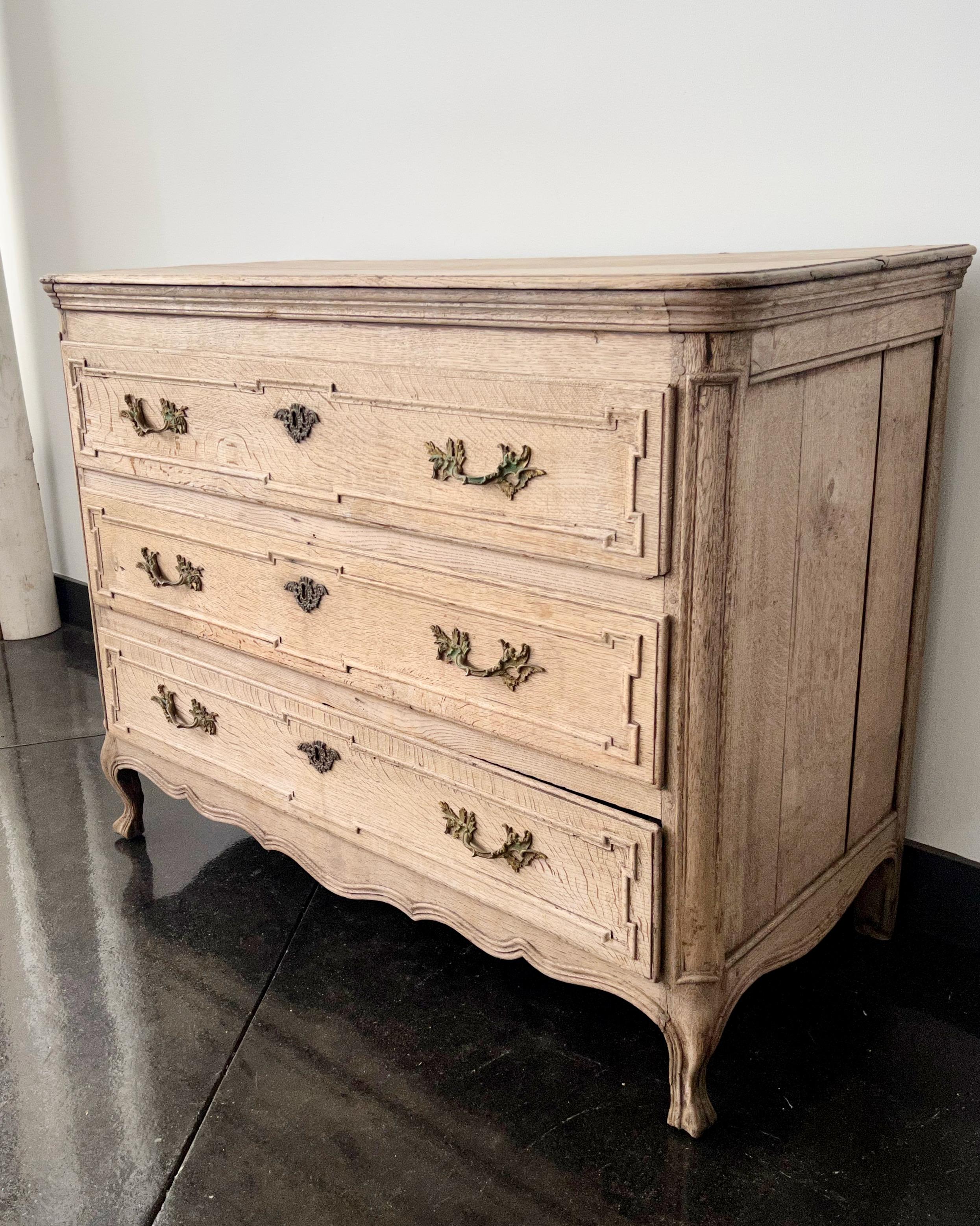 18th Century and Earlier Exquisite French 18th Century Oak Commode