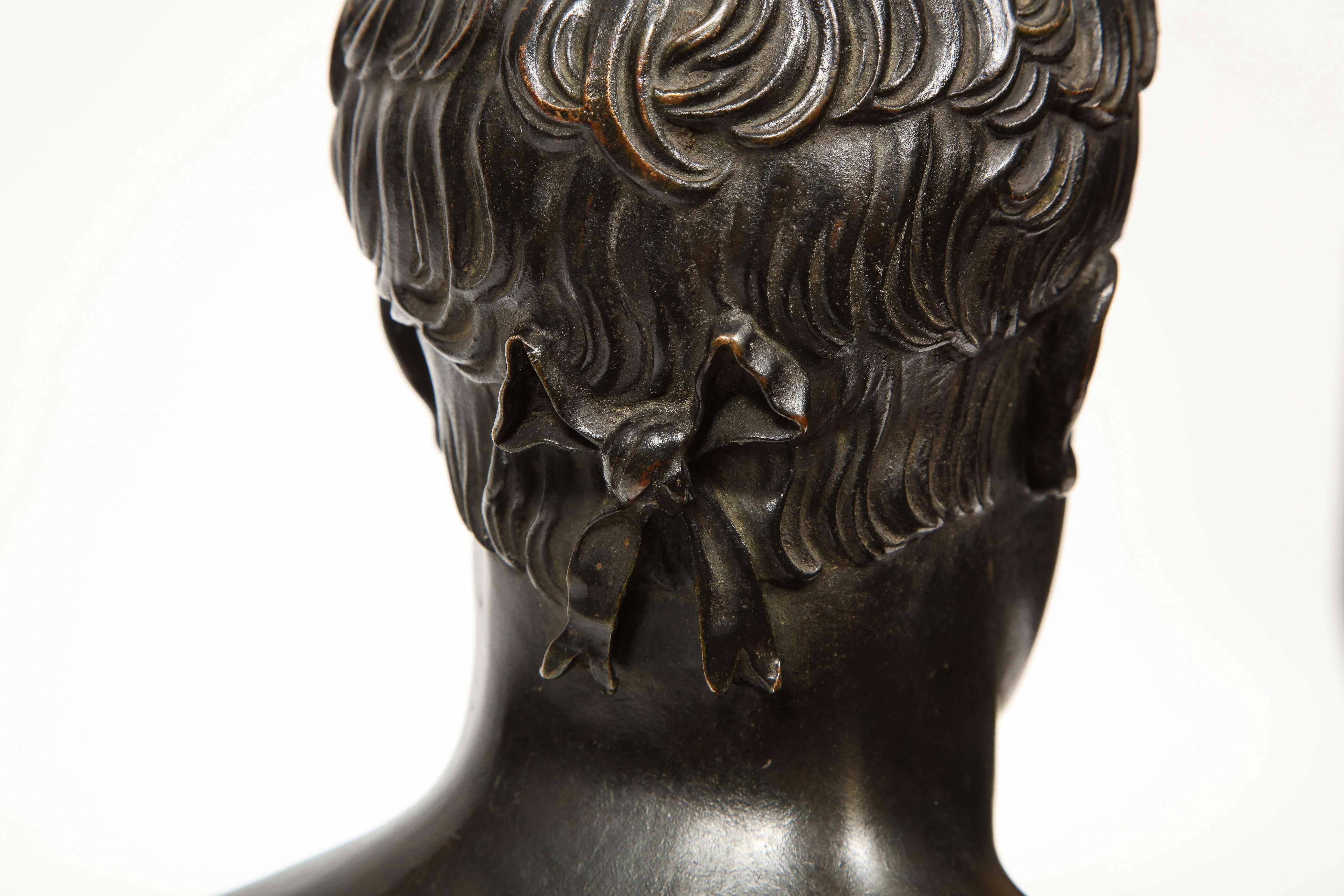Exquisite French Patinated Bronze Bust of Emperor Napoleon I, after Canova 12