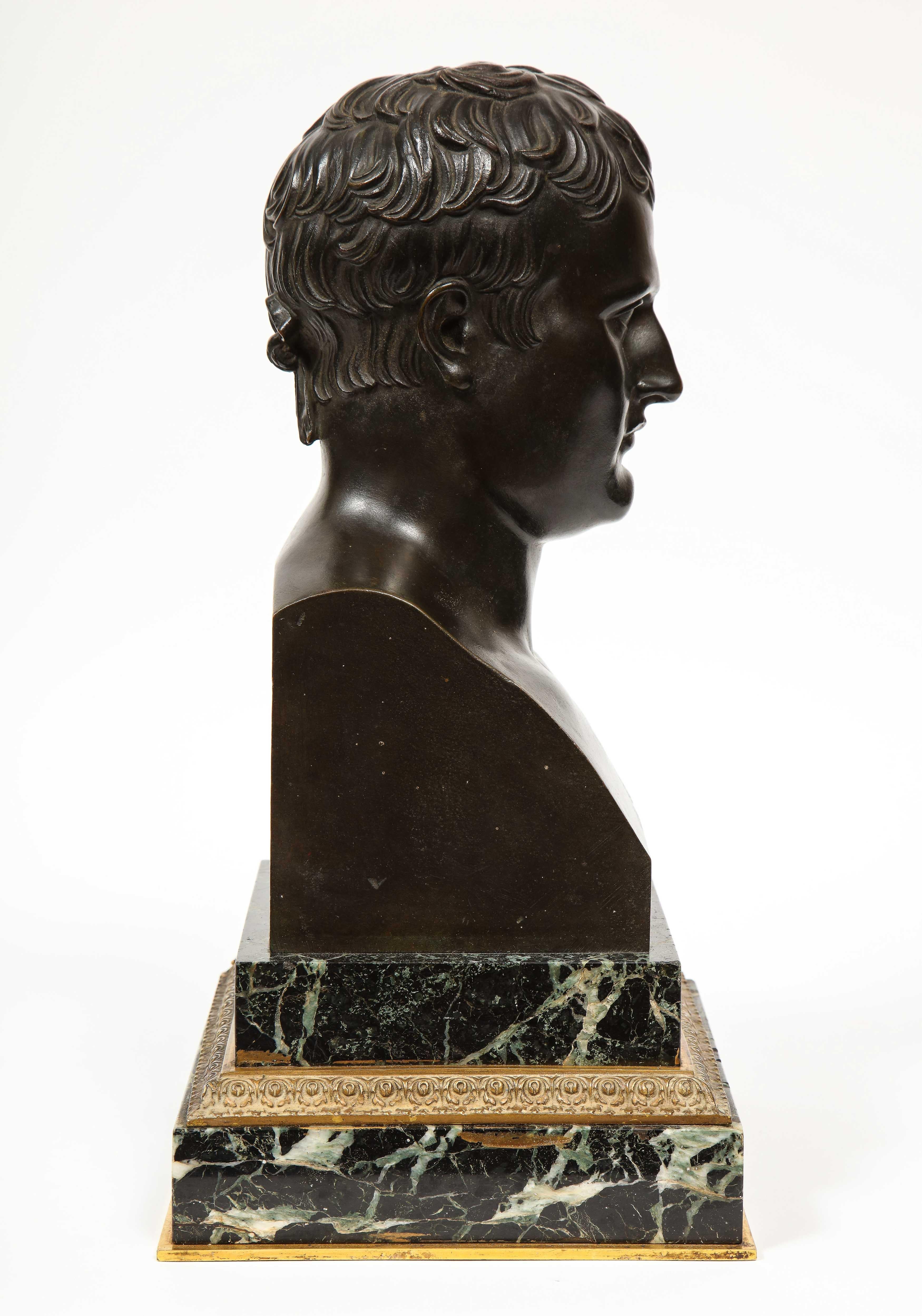 Exquisite French Patinated Bronze Bust of Emperor Napoleon I, after Canova 13