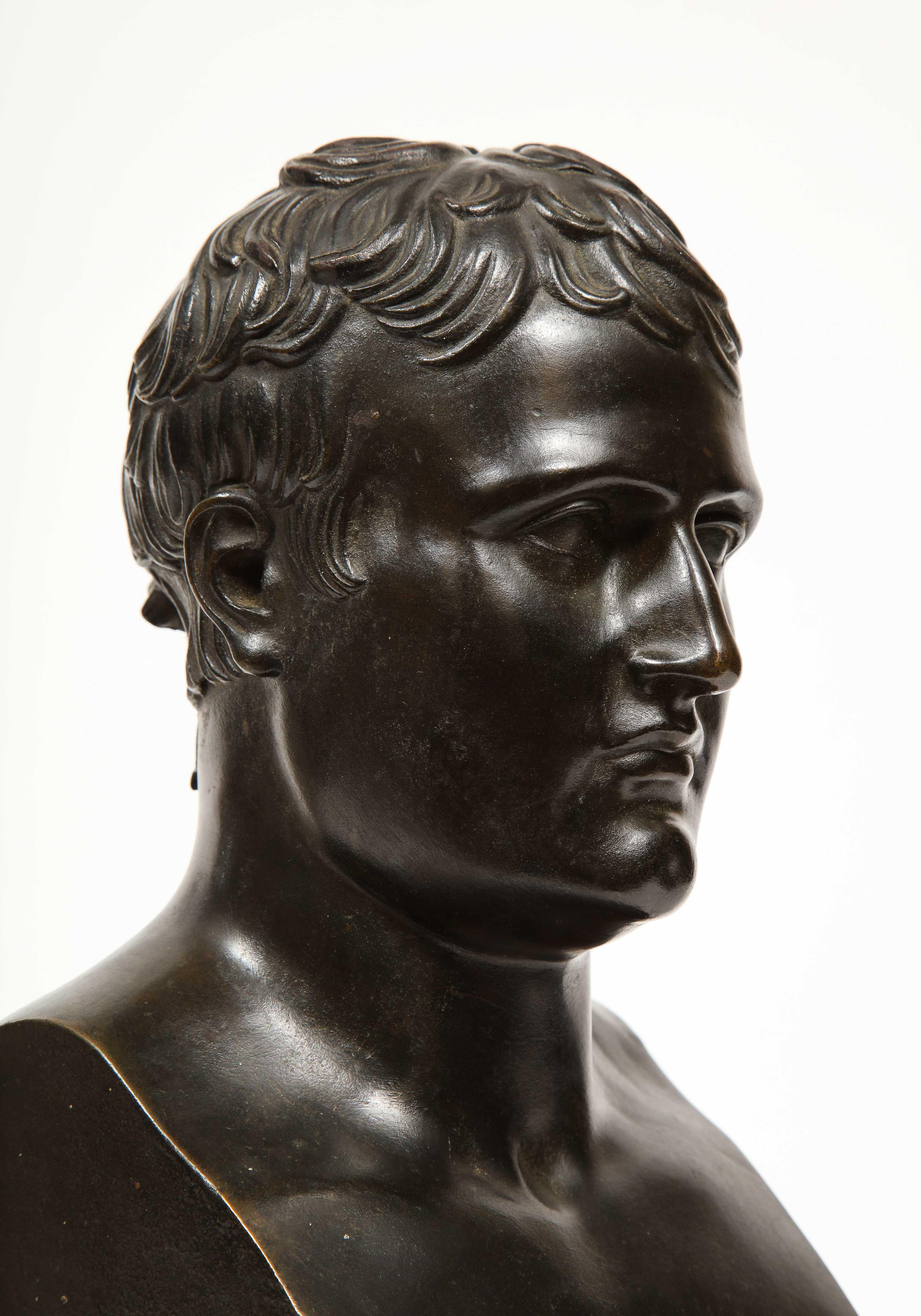 Exquisite French Patinated Bronze Bust of Emperor Napoleon I, after Canova 14