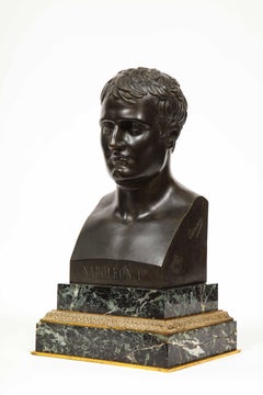 Exquisite French Patinated Bronze Bust of Emperor Napoleon I, after Canova