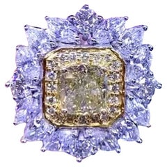 Magnifique bague en diamants fantaisie certifiés GIA, Ct 2, 01