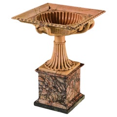 Antique An Exquisite Giallo Antico Tazza of Unusual Square Section With Finely Carved In