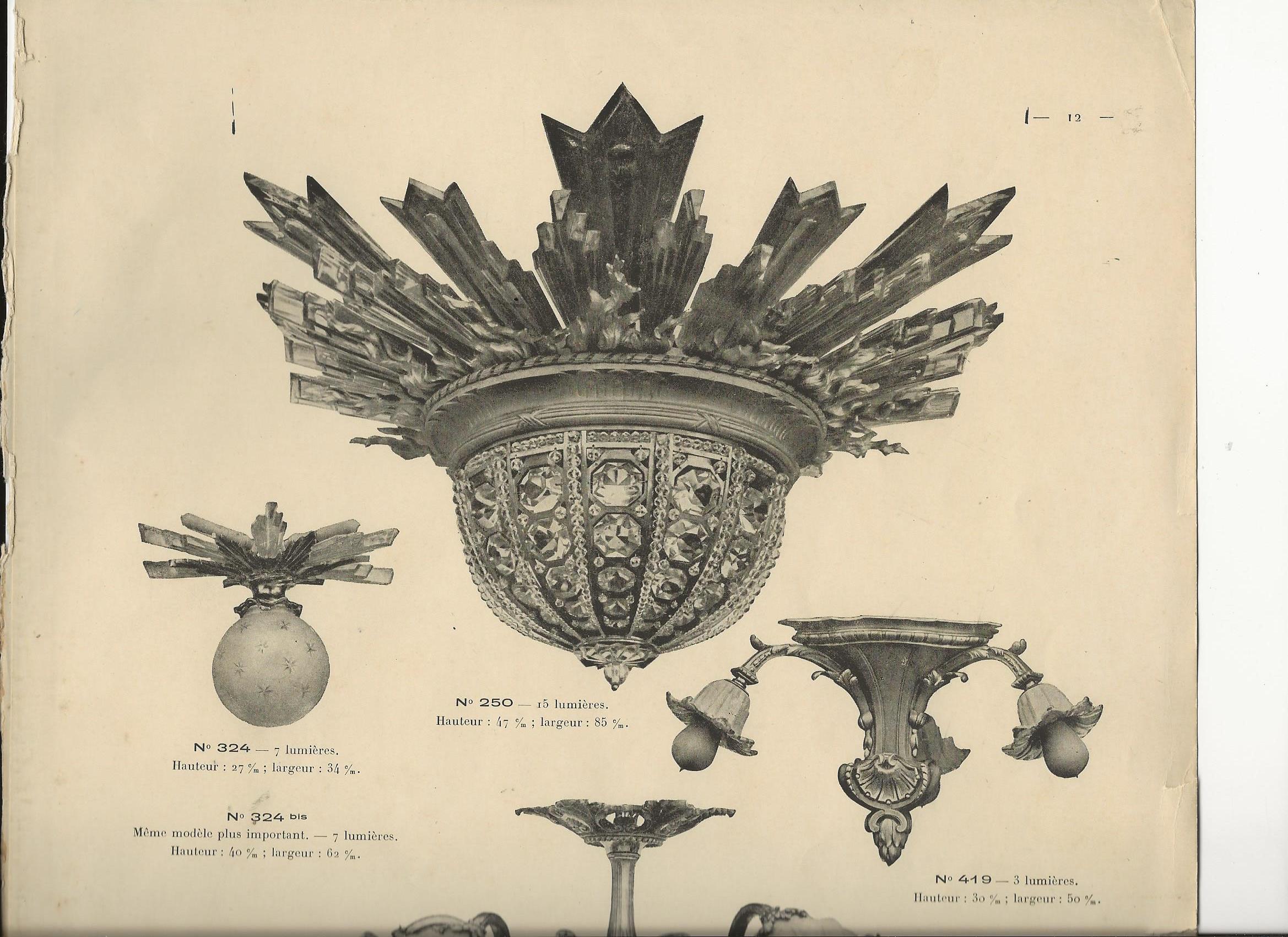 An Magnificent Gilt Bronze & Crystal Pendant/Plafonnier by Charles Blanc, 18 lights.France, circa 1910.
Dimensions: Heightg 48