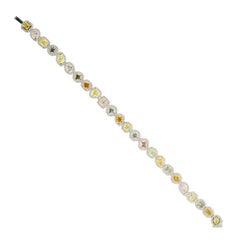 Exquisite Multicolored Fancy Diamond Link Bracelet