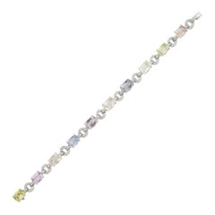 An Exquisite multicoloured Sapphire And Diamond Bracelet