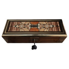  Exquisita caja victoriana de Pietra DURA para coleccionistas de la Campaña del Gran Tour de 1800