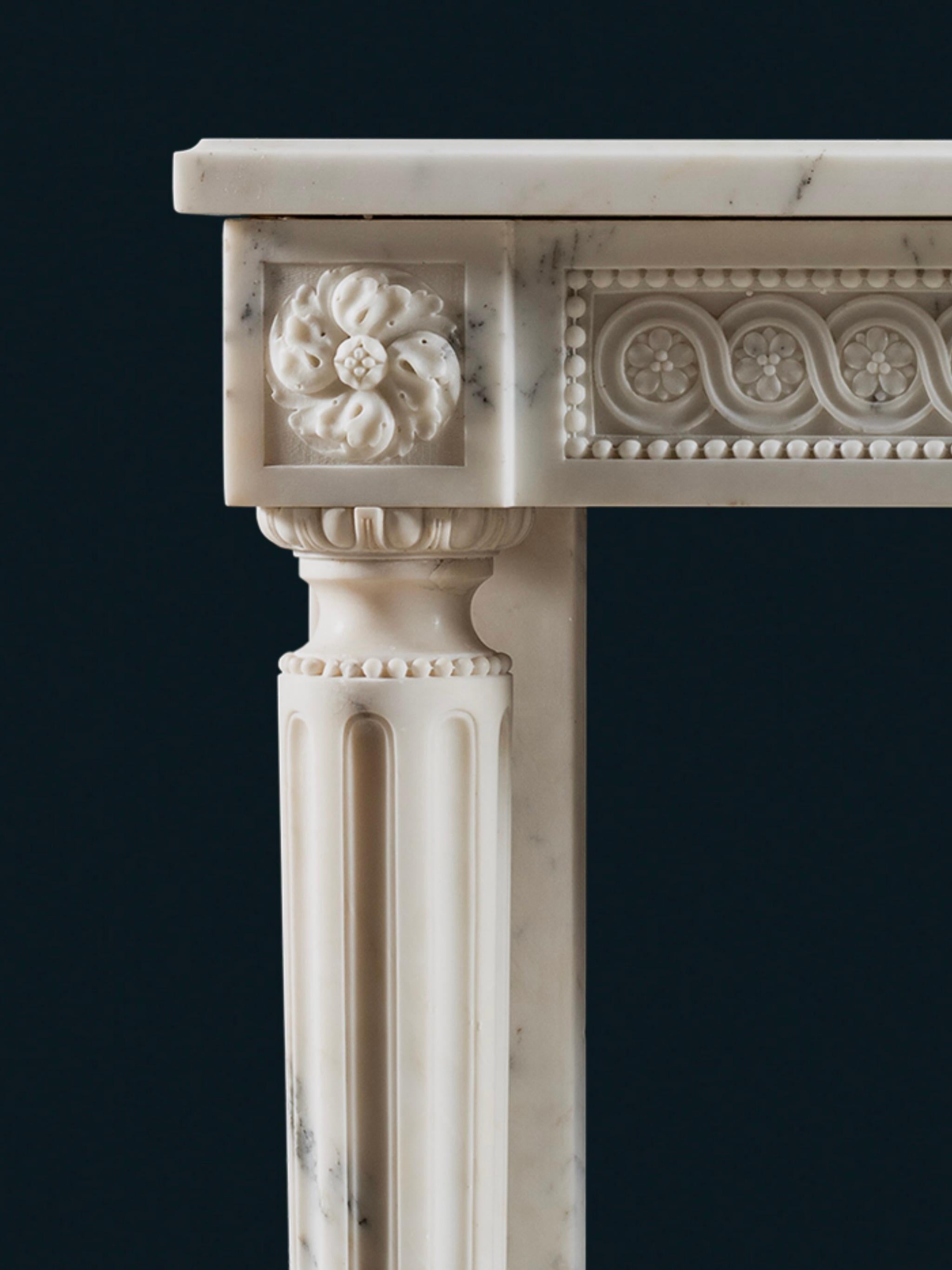 French An Exquisitely Executed Louis XVI Style Chimneypiece For Sale