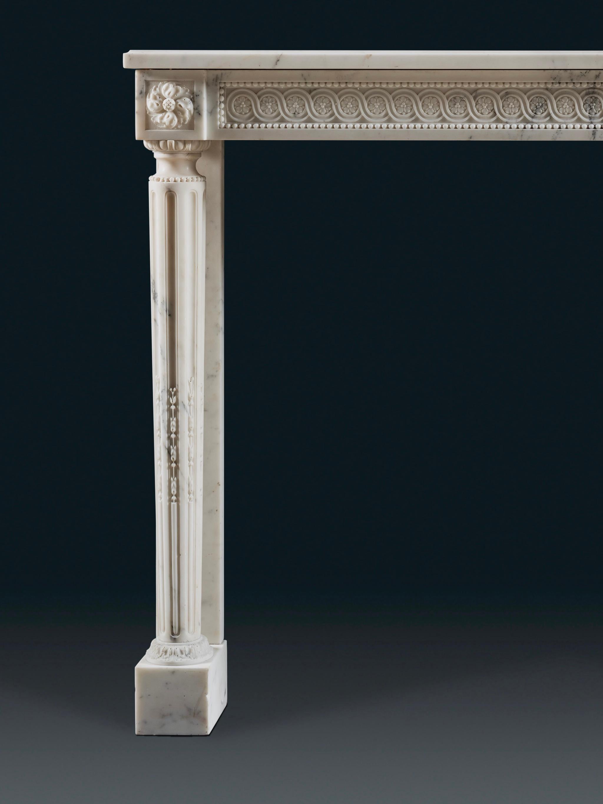 An Exquisitely Executed Louis XVI Style Chimneypiece In Good Condition For Sale In London, GB