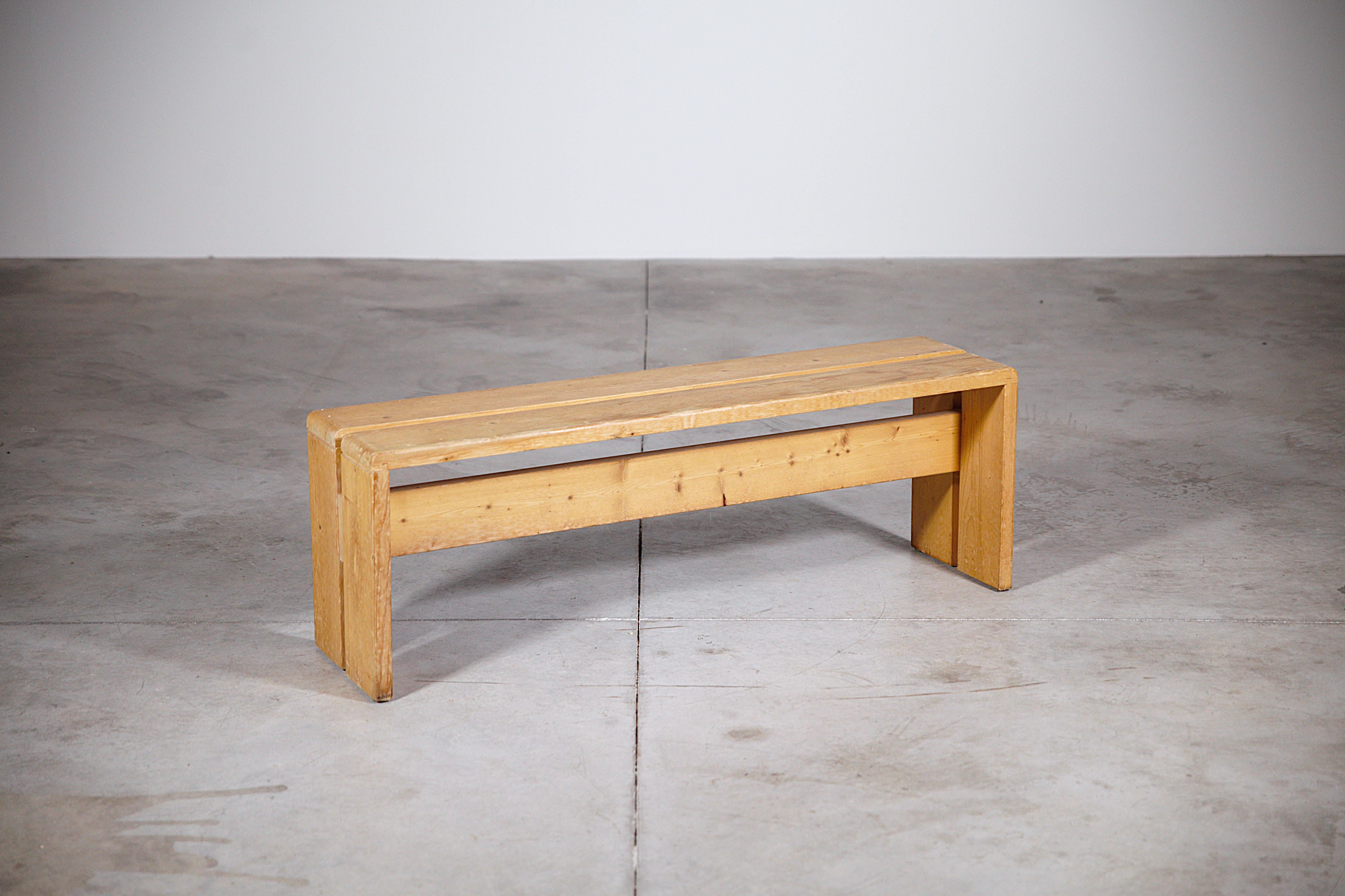 An Extending Table and Bench by Charlotte Perriand Les Arcs France 1970s For Sale 8