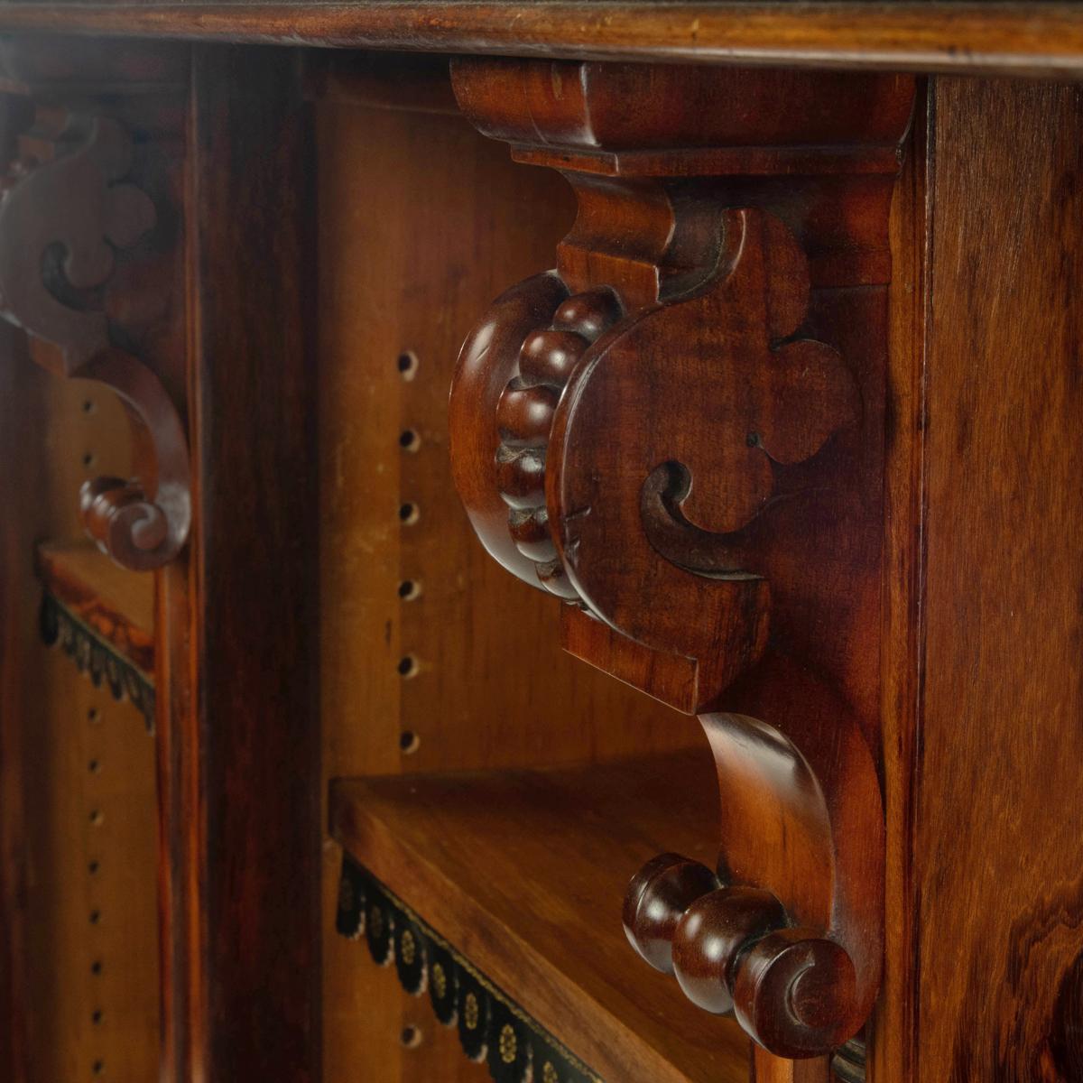 An extensive William IV Goncalo Alves breakfront open book case For Sale 1