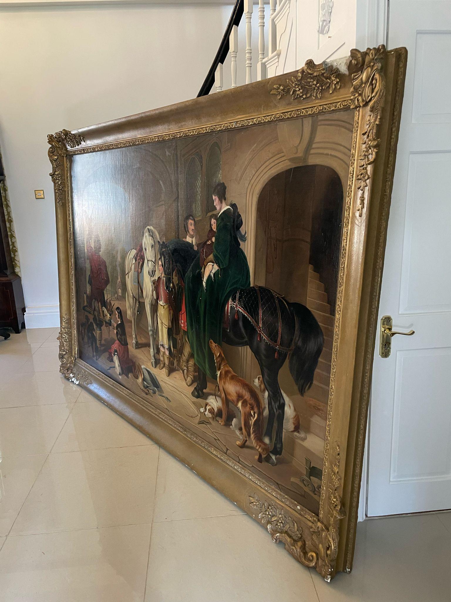 An Extra Large Oil on Canvas Painting Aft. Sir Edwin Henry Landseer For Sale 5