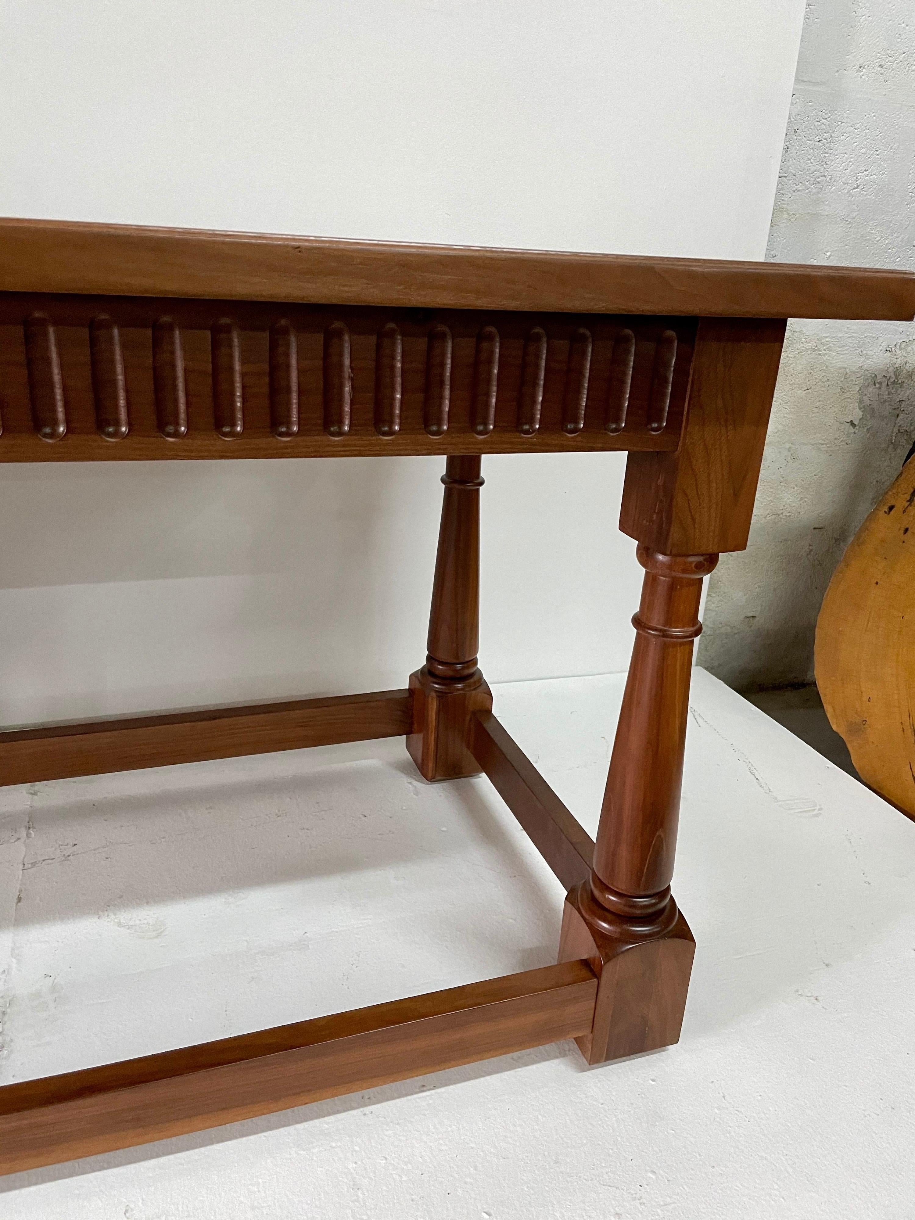 Extra Long Refectory Style Continental Walnut Table For Sale 4