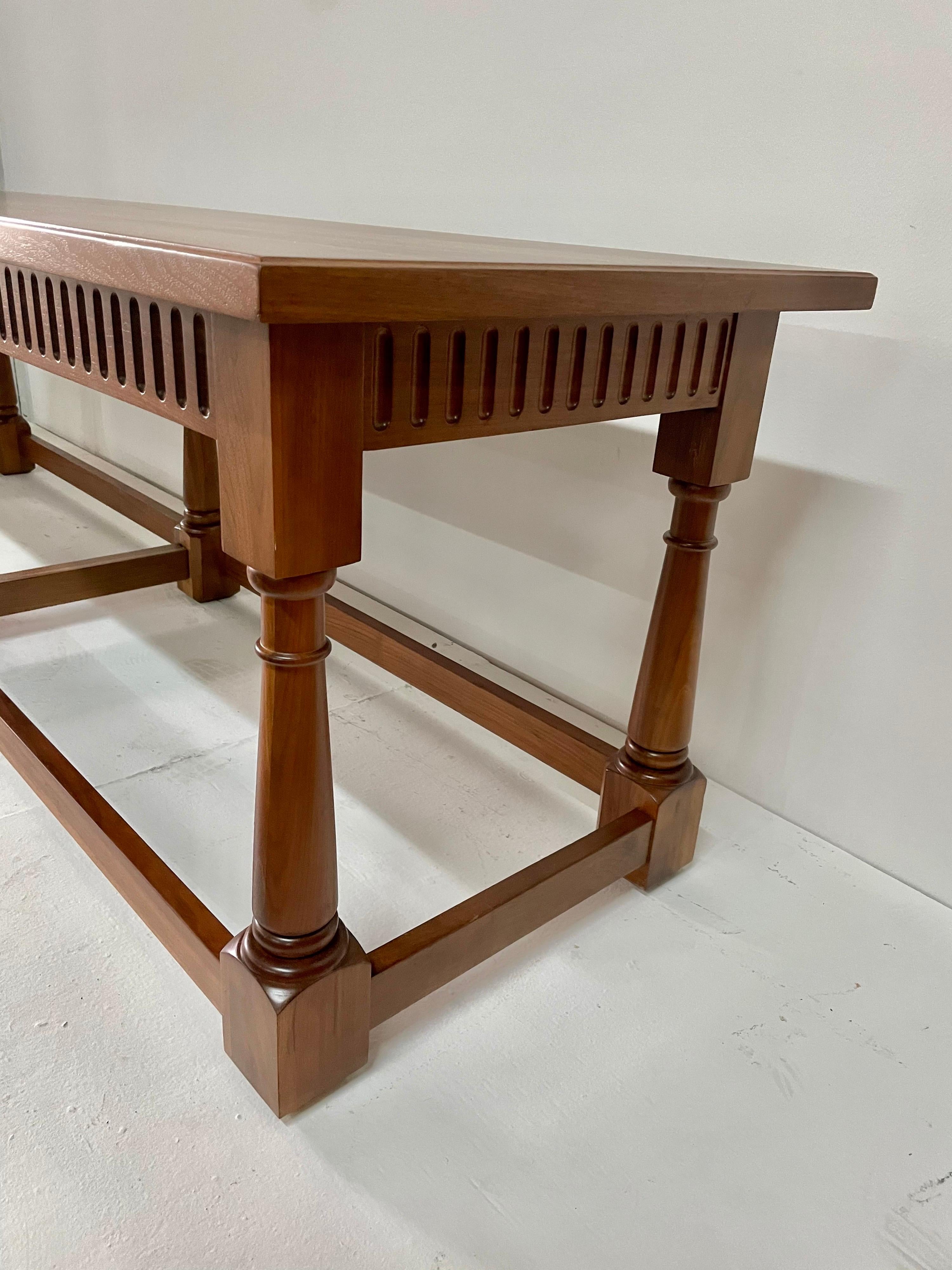 Extra Long Refectory Style Continental Walnut Table For Sale 5