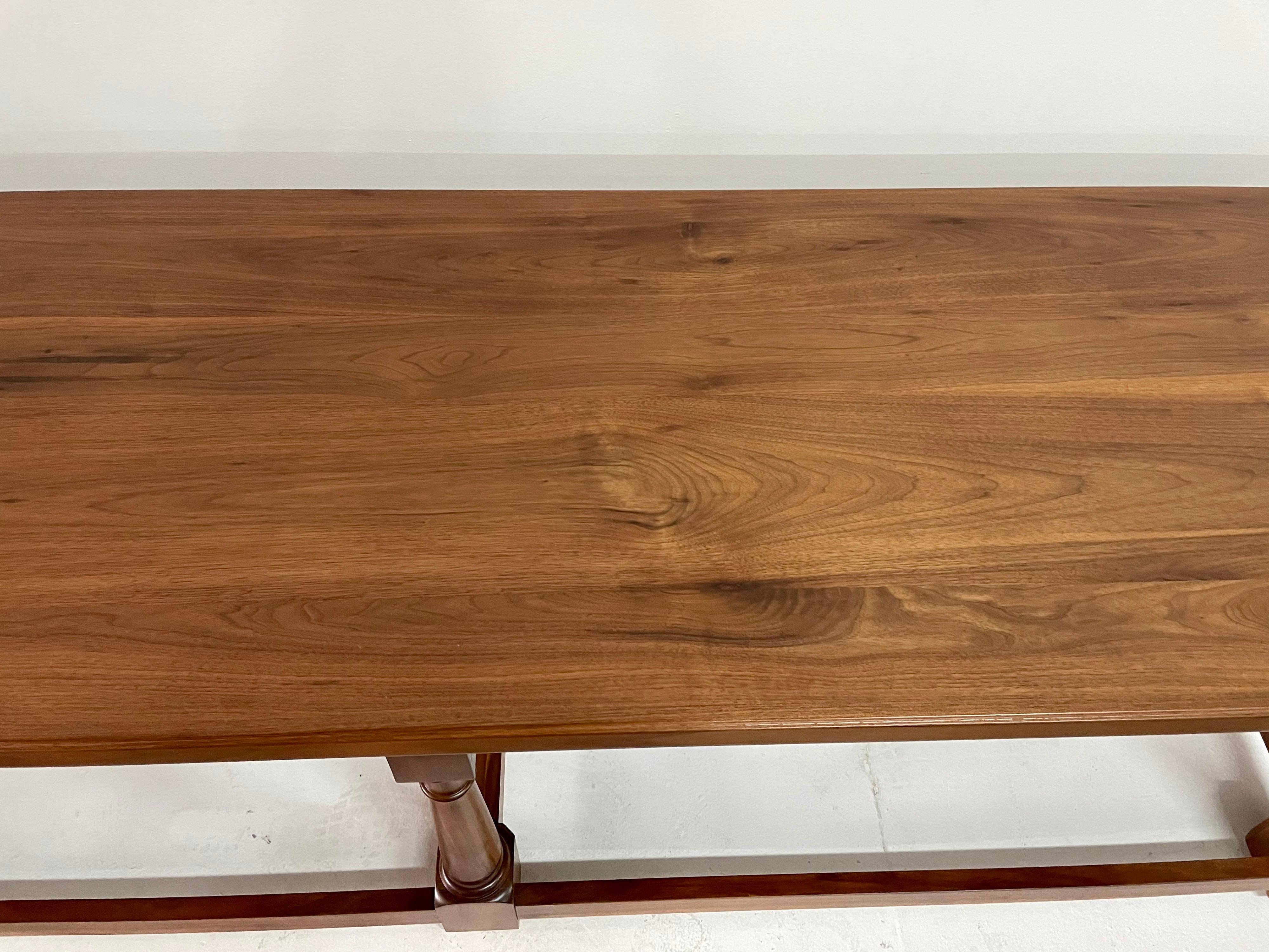 Extra Long Refectory Style Continental Walnut Table For Sale 6