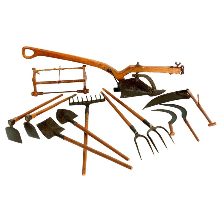 An extraordinary 12 miniature farm tool set. Italy, beginning of XIX century. For Sale at 1stDibs