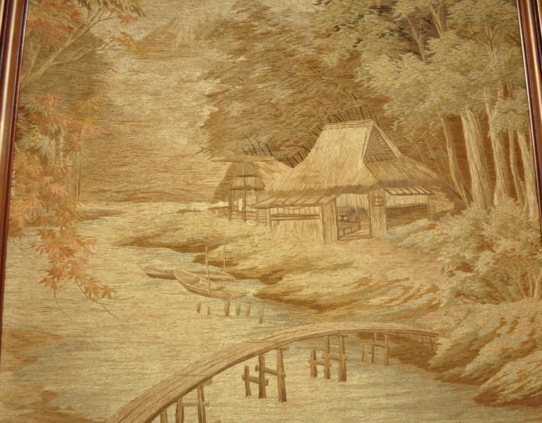 Extraordinary Antique Japanese Embroidered Tapestry For Sale at 1stDibs
