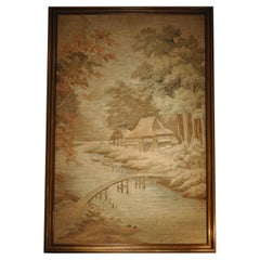 Extraordinary Antique Japanese Embroidered Tapestry