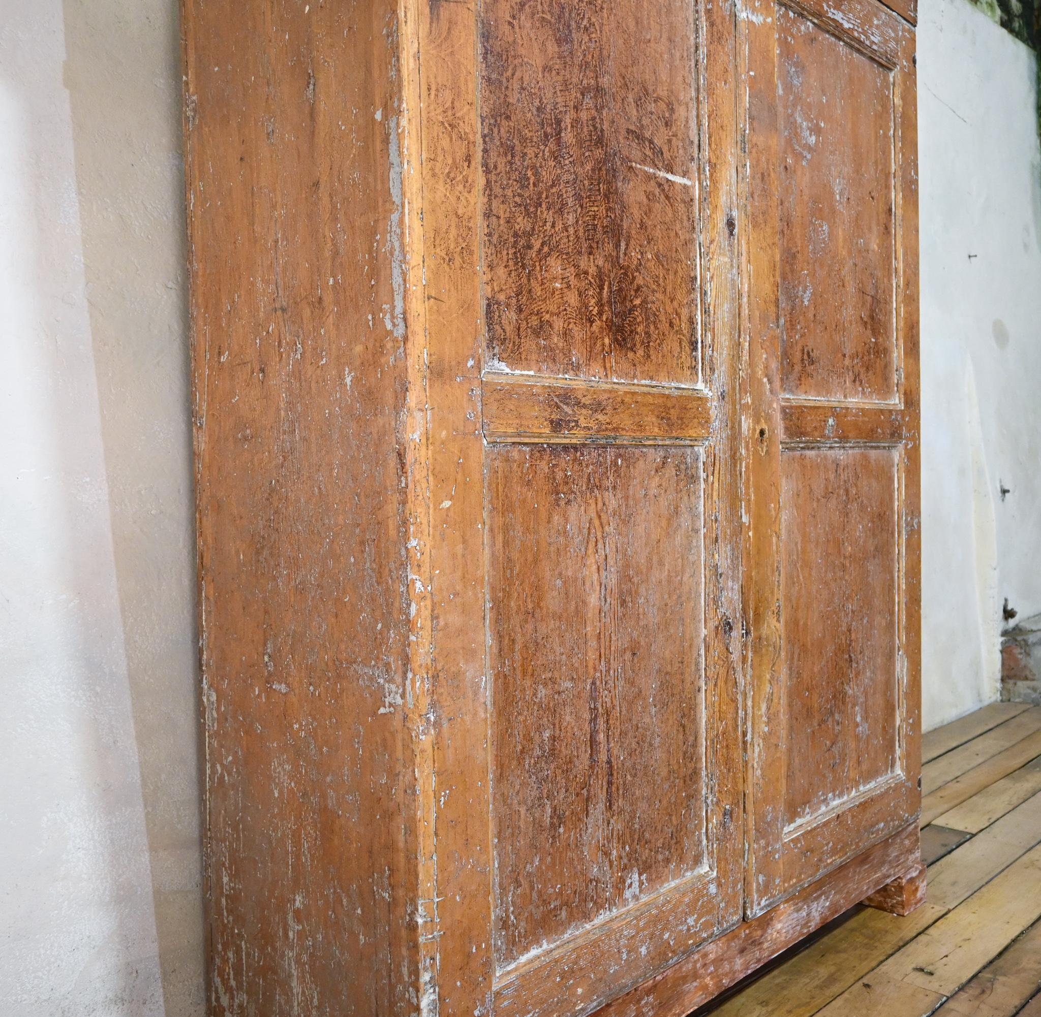 Pine A 19th Century Swedish Painted Armoire - Cupboard  For Sale