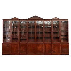An Extraordinary George III Triple Breakfront Mahogany Glazed Cabinet