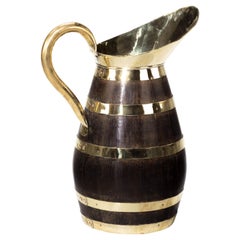 Antique Extraordinary Mid-19th Century Coopered Oak Jug of Massive Proportions