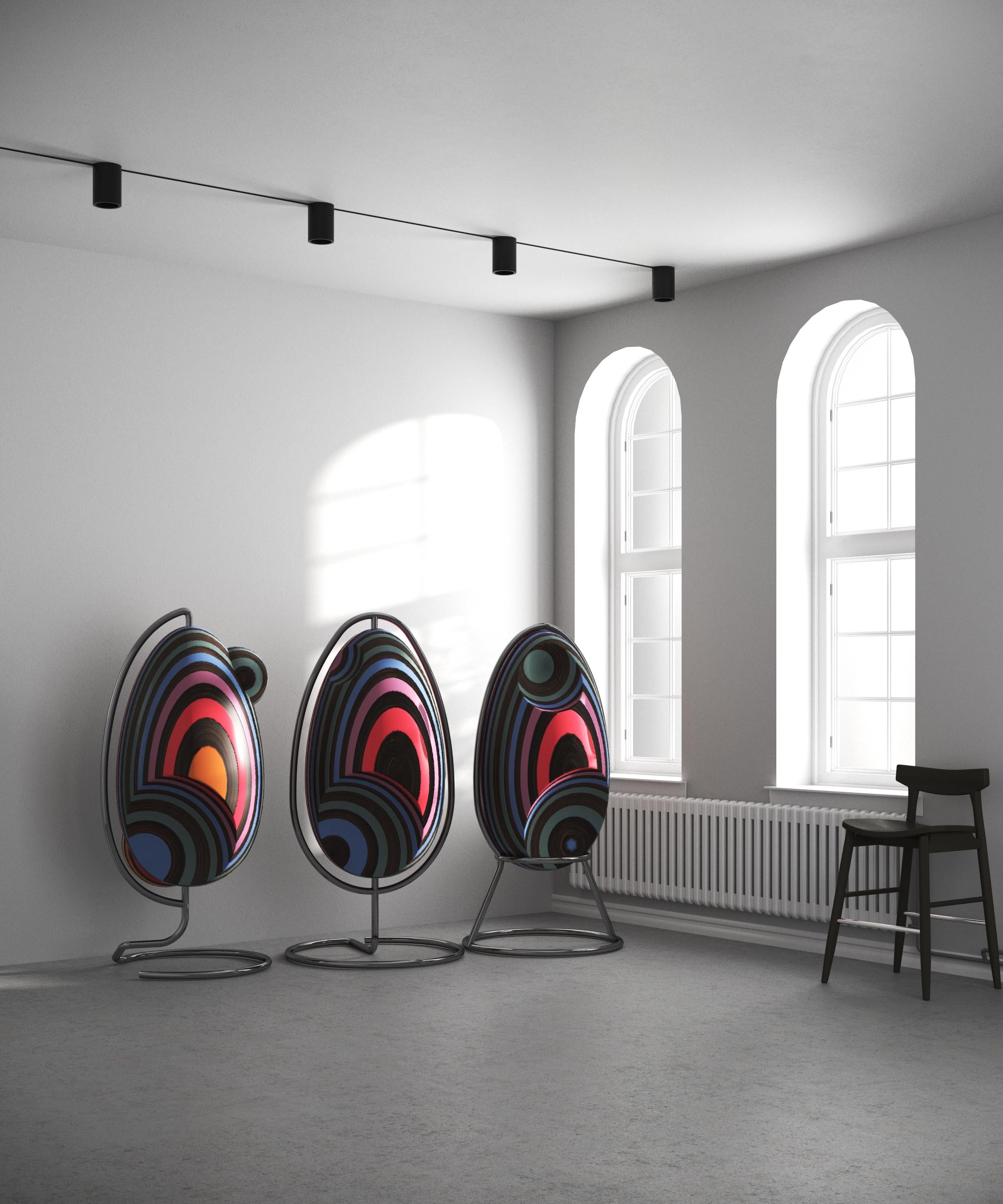 XXIe siècle et contemporain Extraordinaire meuble de rangement sphérique futuriste Eggs en vente