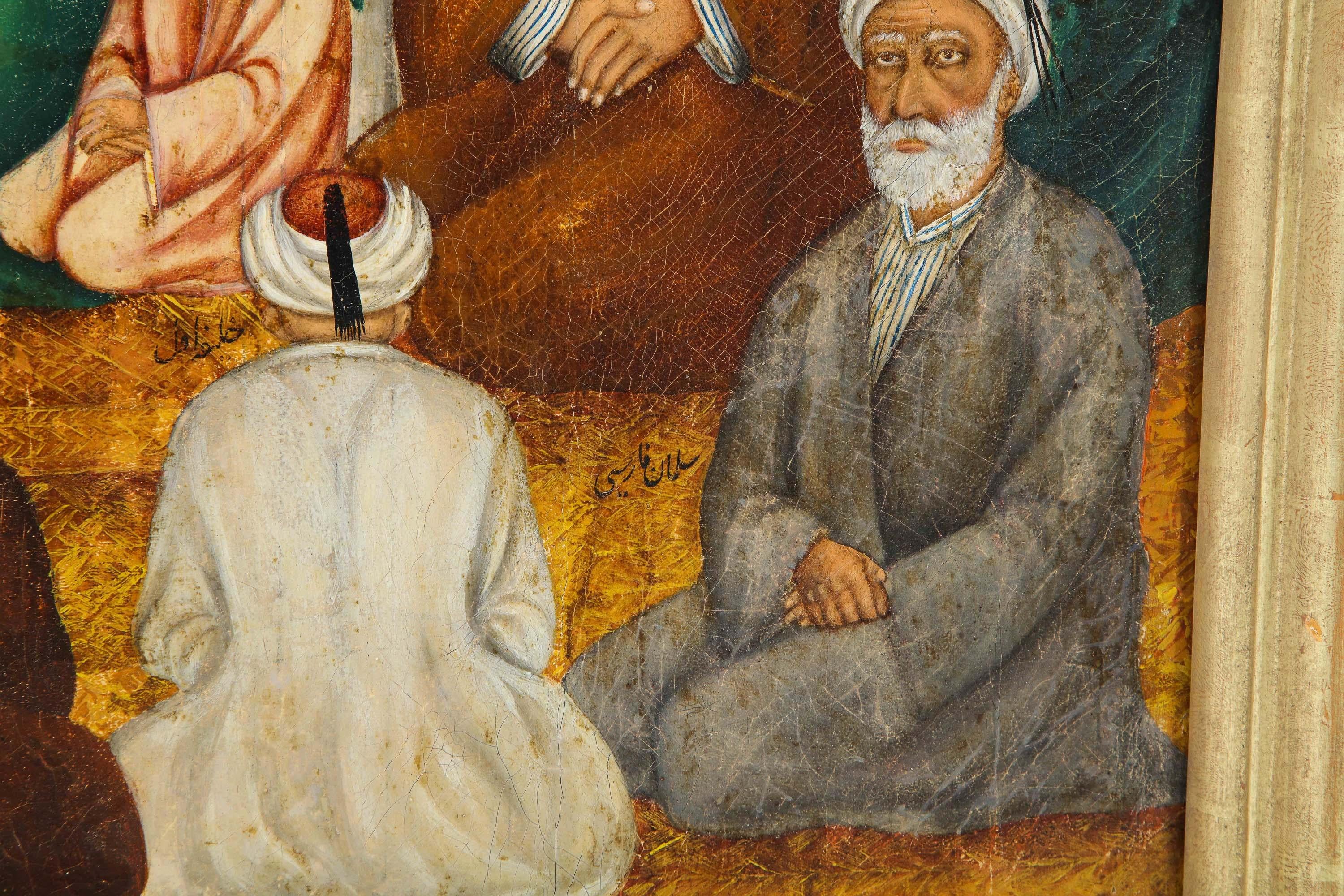 Extremely Fine and Rare Islamic Qajar Portrait Painting of Prophet Mohammad 3