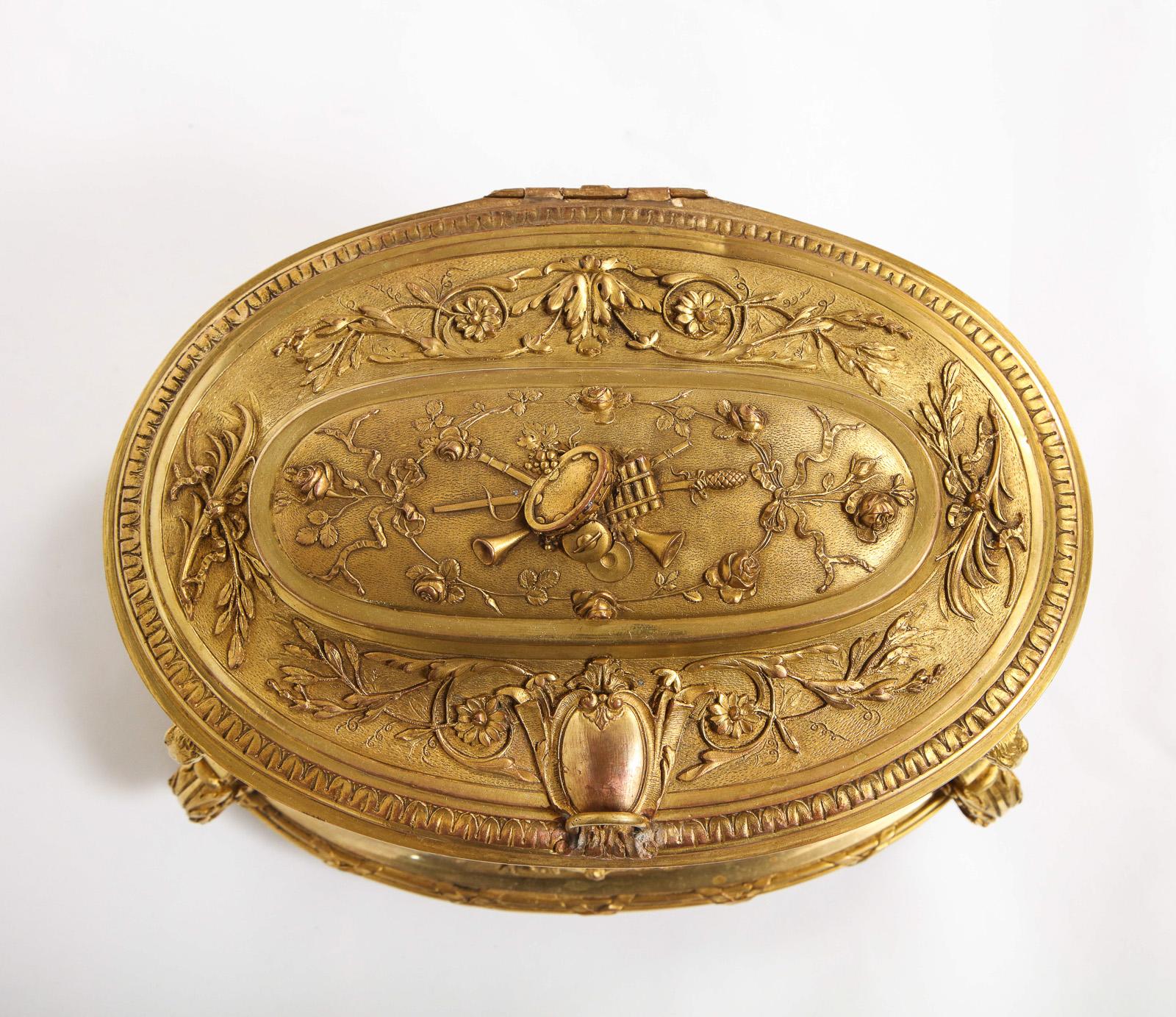 Extremely Fine Napoleon III French Ormolu Bronze Jewelry Box, circa 1880 11