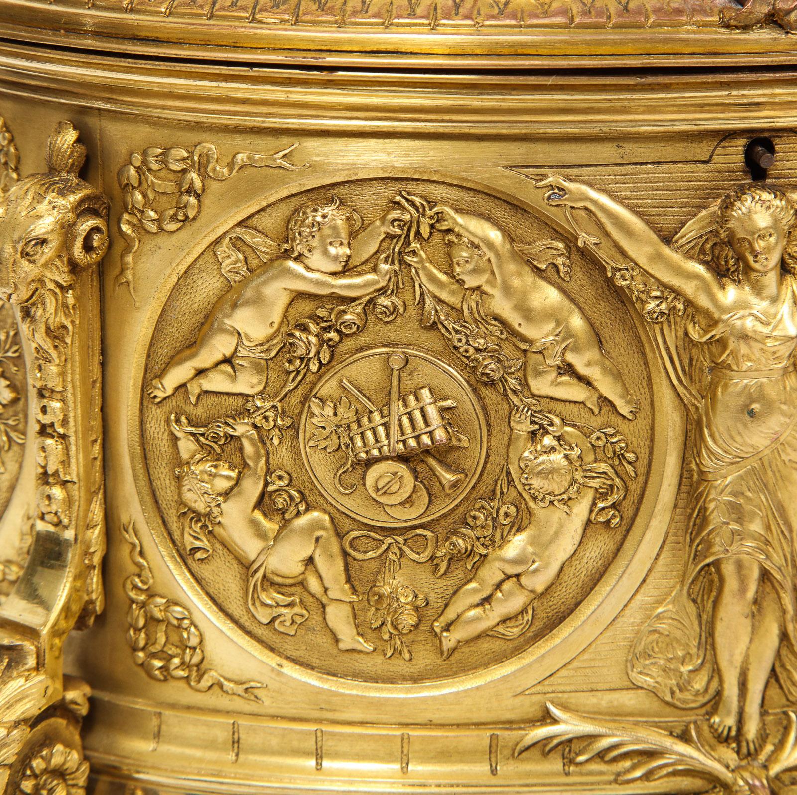 19th Century Extremely Fine Napoleon III French Ormolu Bronze Jewelry Box, circa 1880