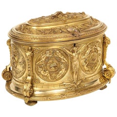 Extremely Fine Napoleon III French Ormolu Bronze Jewelry Box, circa 1880