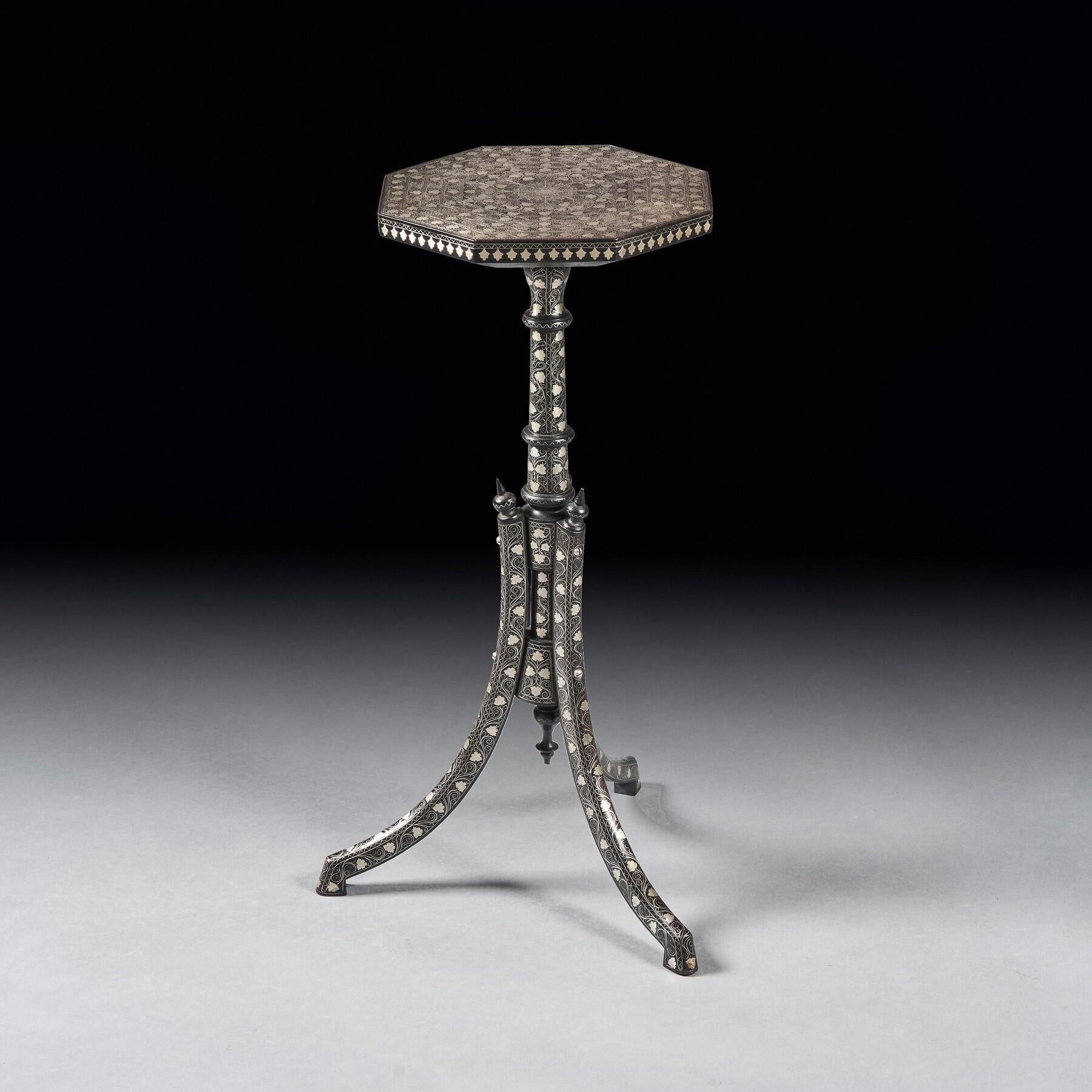 An Extremely Fine Ottoman Silver Inlaid Coffee Table Vortik Potikian 1