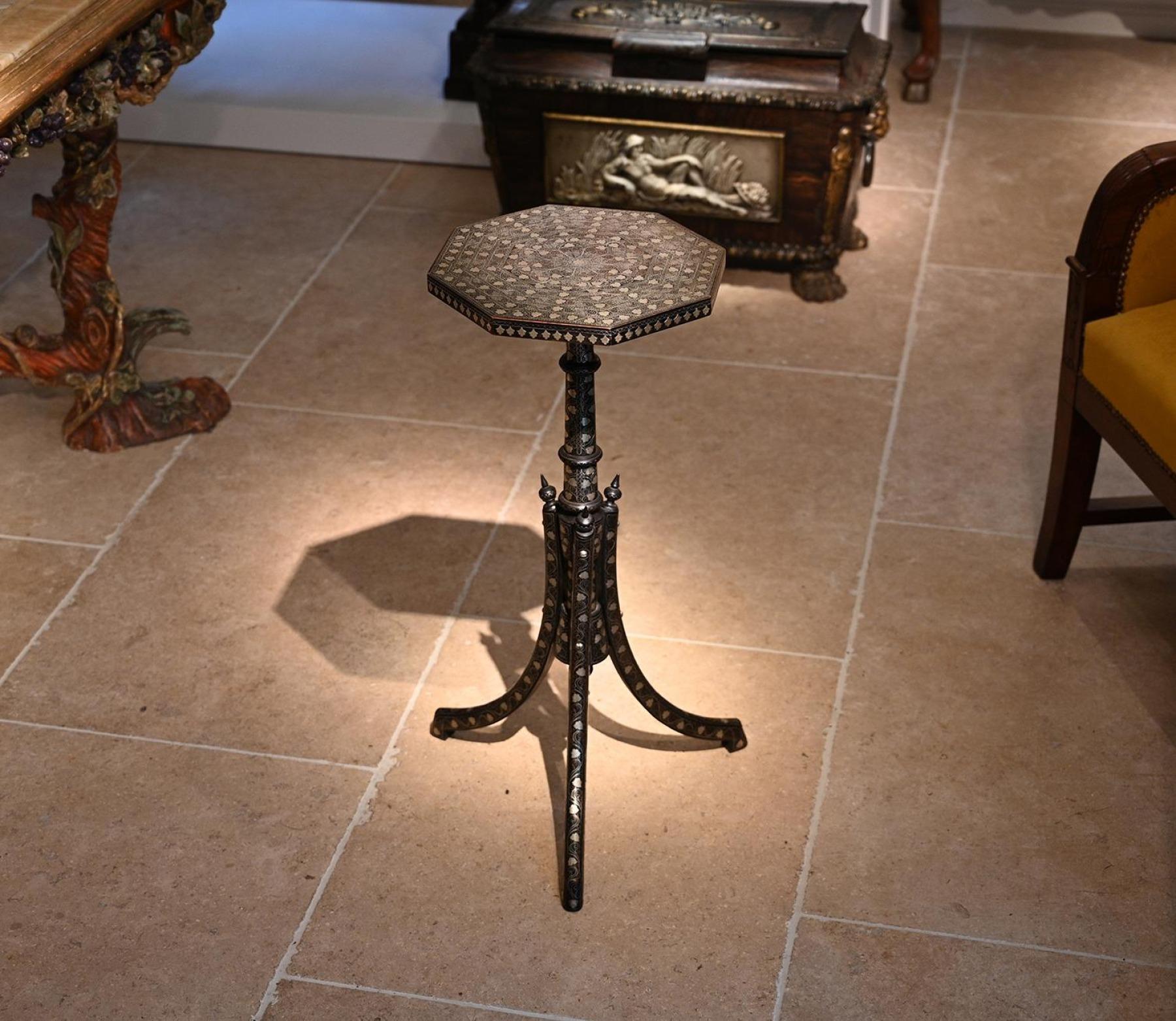 An Extremely Fine Ottoman Silver Inlaid Coffee Table Vortik Potikian 3