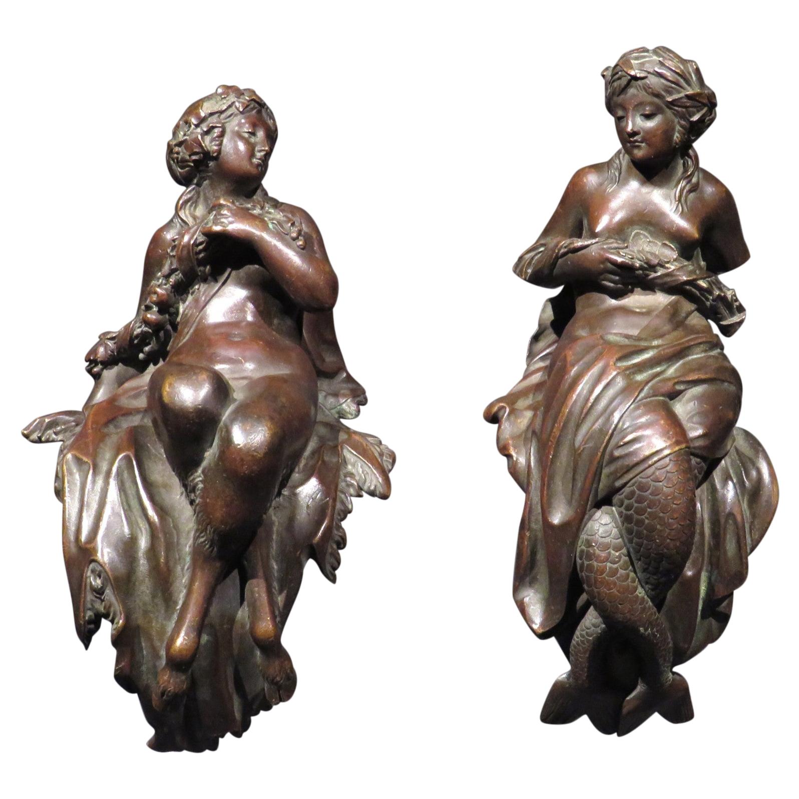 Fine Pair of Early 19th Century Neoclassical Bronze Figural Mounts, Circa 1800