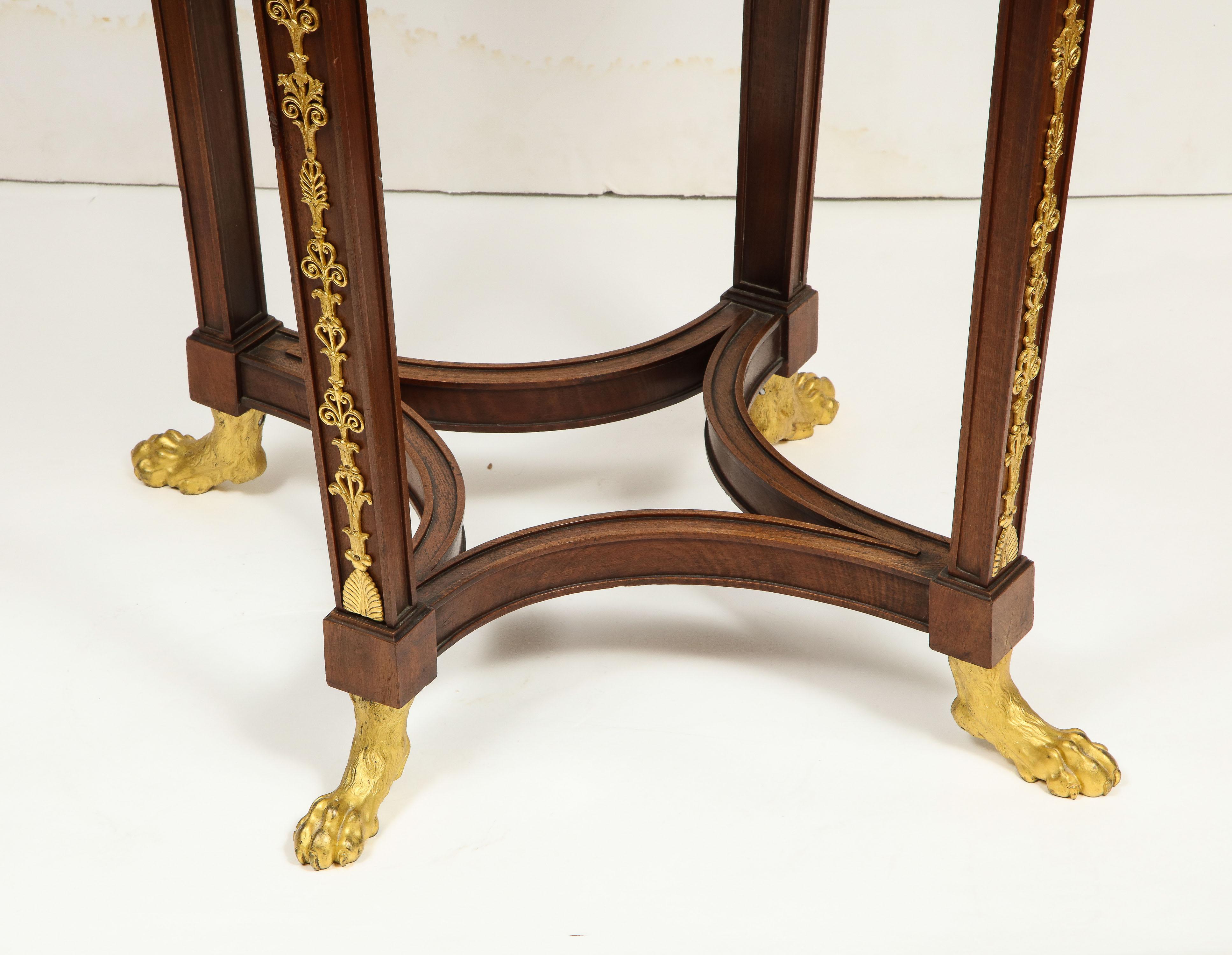Extremely Fine Russian Empire Ormolu Mounted Mahogany Center Table For Sale 9