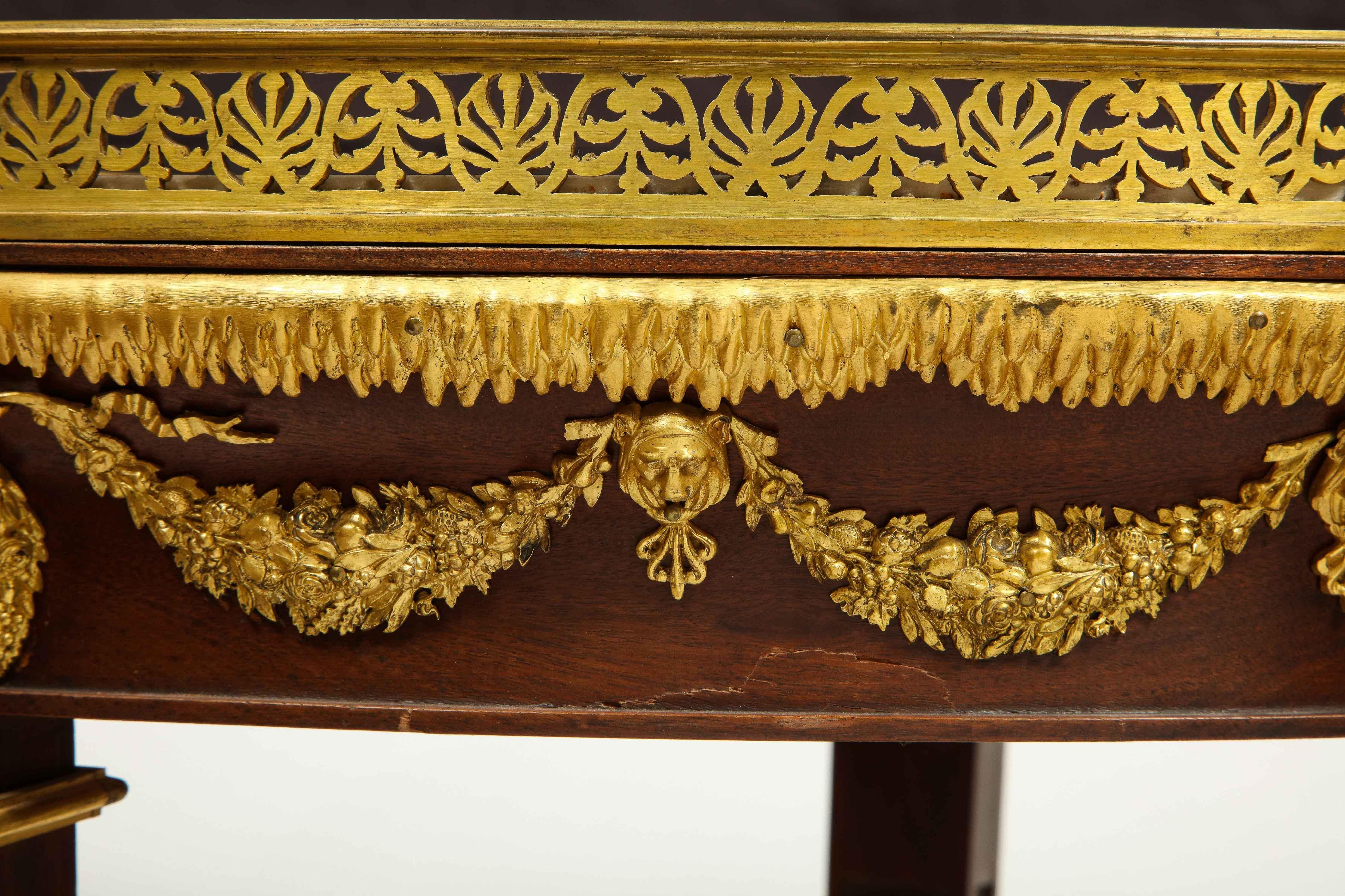 Extremely Fine Russian Empire Ormolu Mounted Mahogany Center Table For Sale 10