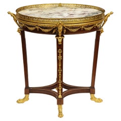 Antique Extremely Fine Russian Empire Ormolu Mounted Mahogany Center Table