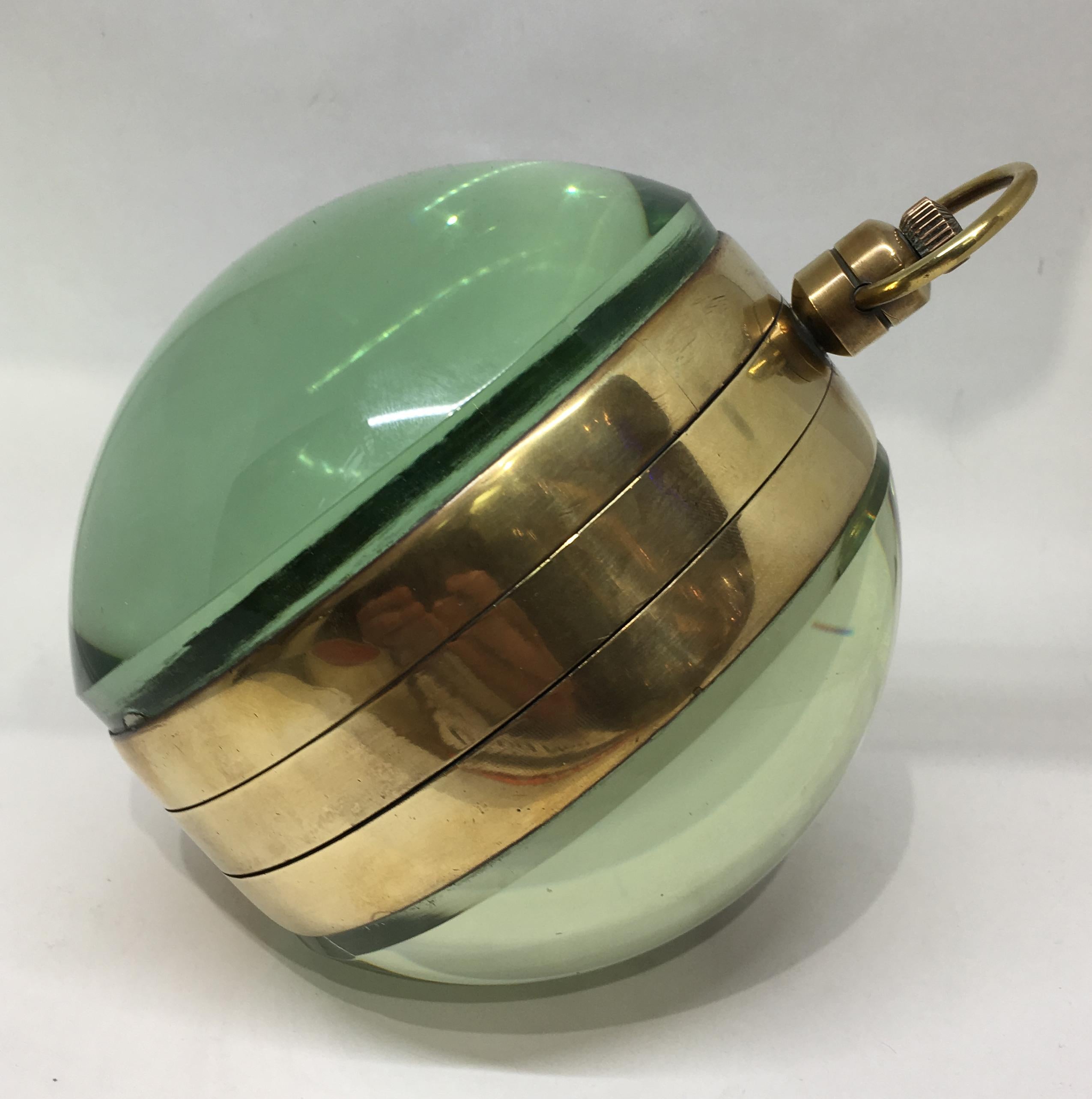 Brass Extremely Large Edwardian 8 Day / 200 Hour Ball Clock with Roman Numerals For Sale
