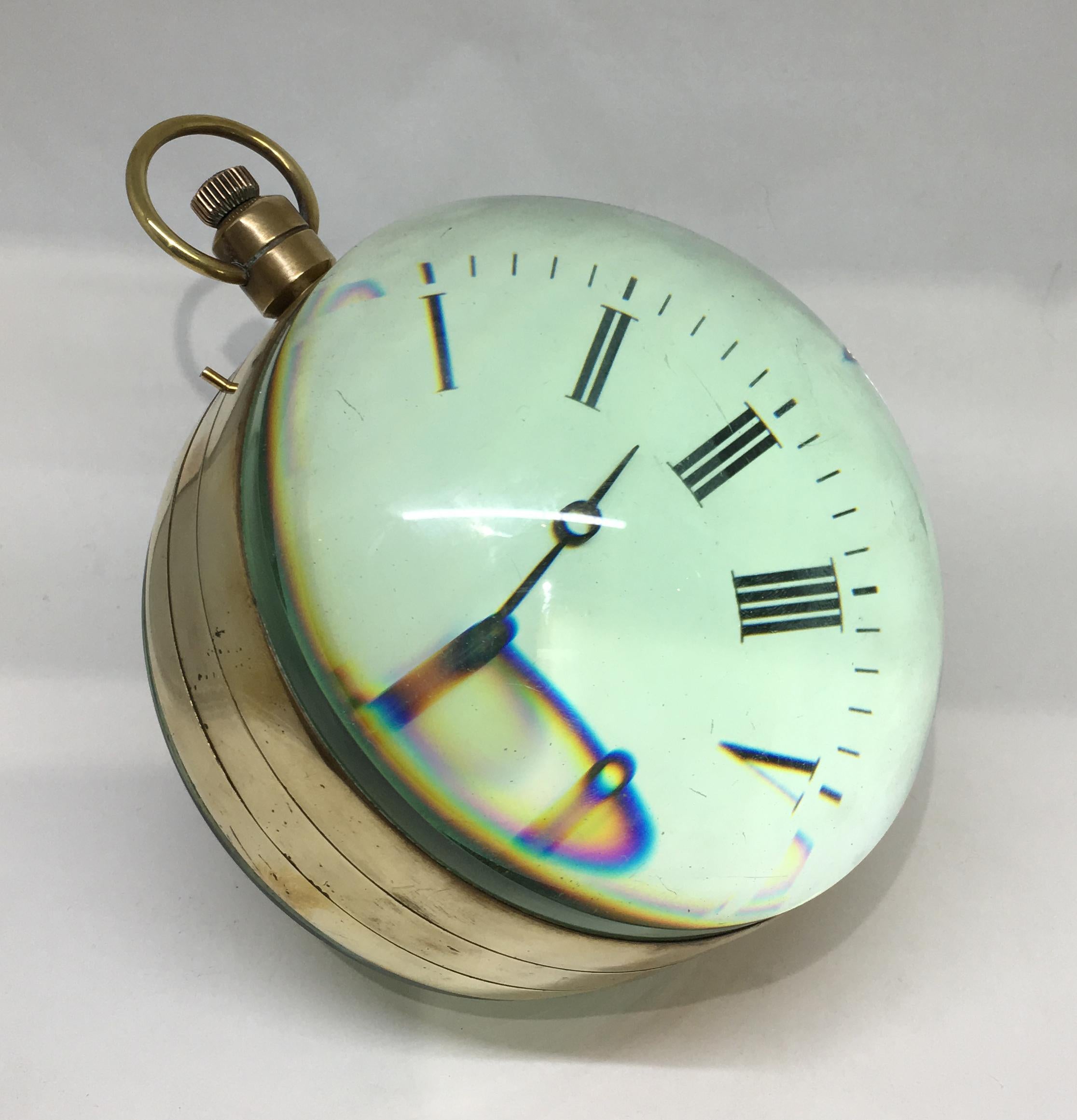 Extremely Large Edwardian 8 Day / 200 Hour Ball Clock with Roman Numerals For Sale 2