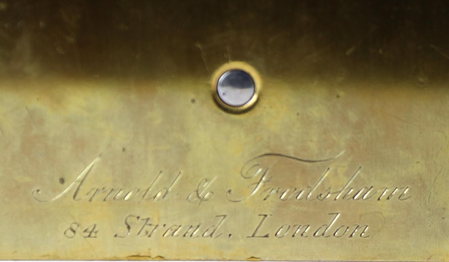 An Extremely Rare Arnold and Frodsham Carriage Timepiece For Sale 4