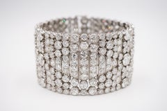 Extremely Rare Art Deco Platinum 50ct Diamond Bracelet with French Assay Mark
