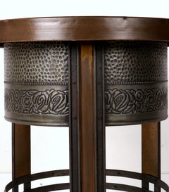 an extremely rare French Art Nouveau side table Paris ar. 1905 iron brass zinc