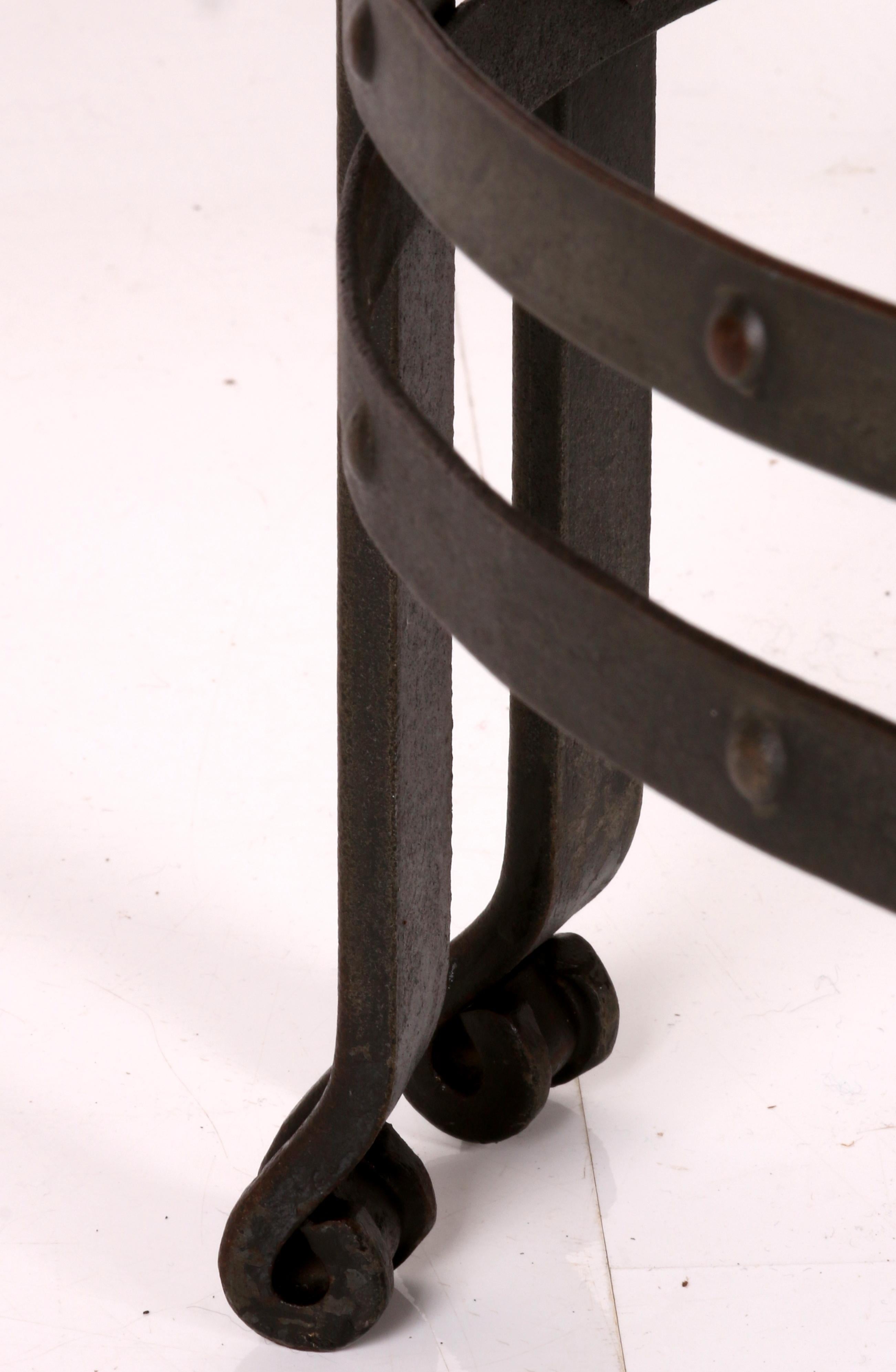 Iron an extremely rare French Art Nouveau side table Paris ar. 1905 iron brass zinc For Sale
