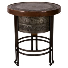 an extremely rare French Art Nouveau side table Paris ar. 1905 iron brass zinc