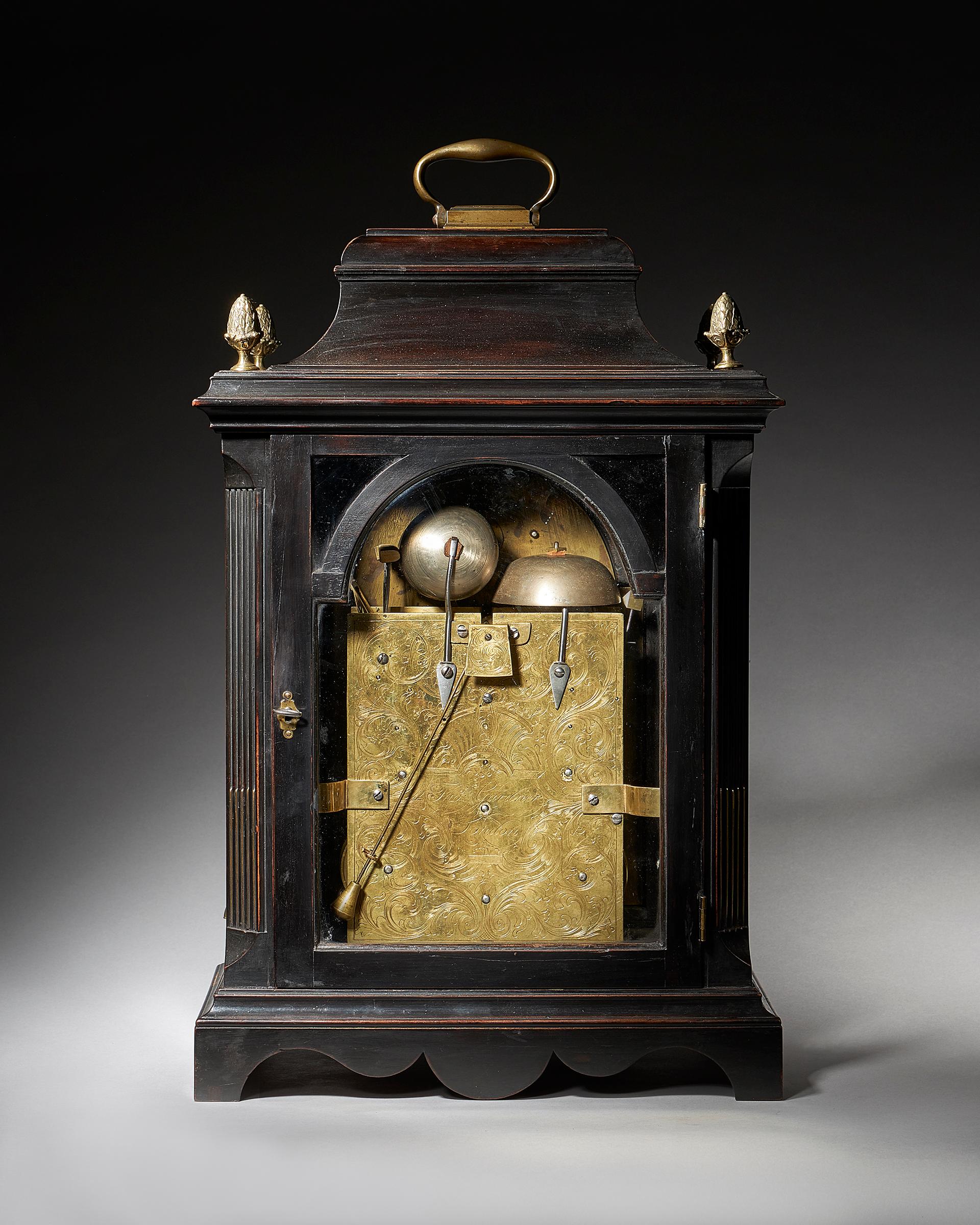 English Extremely Rare George III 18th Century Quarter-Striking Bracket Clock, Signed