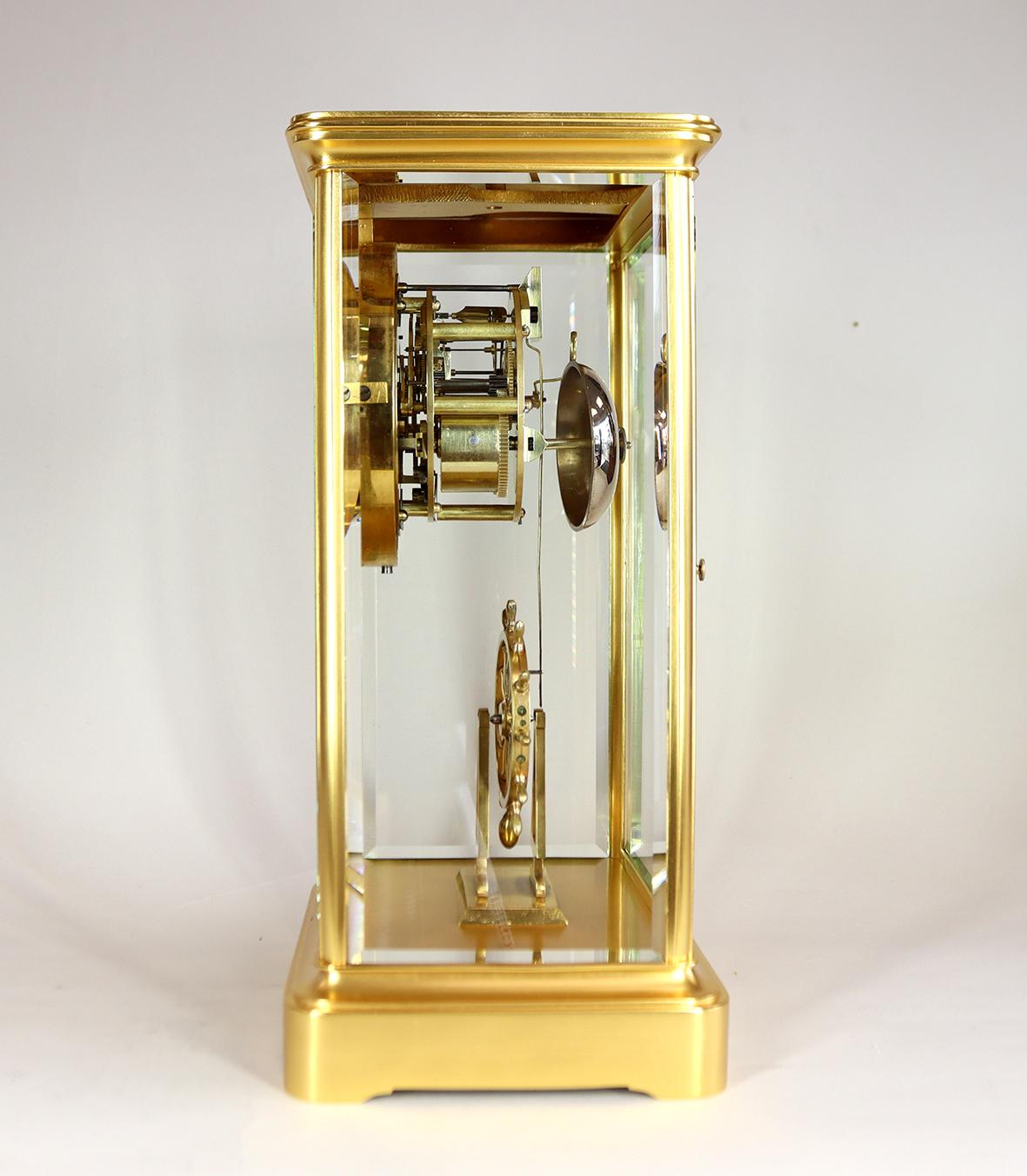 French An Extremely Rare Ships Wheel Pendulum Four Glass Clock For Sale
