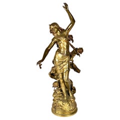Bronze doré d'Auguste Moreau NUIT D'ÉTÉ 
