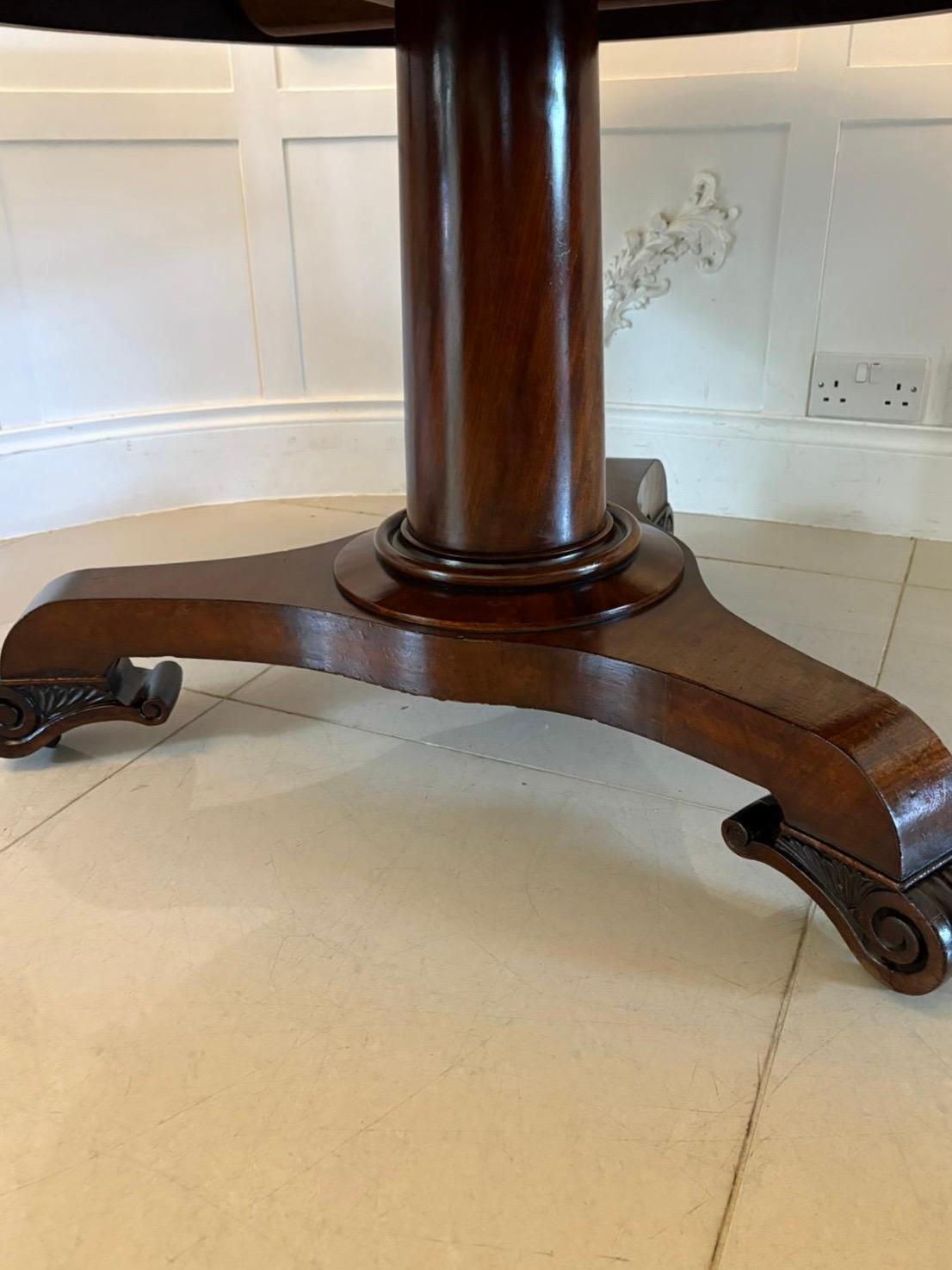 Mesa de Comedor Circular Antigua Regencia 6 Plazas Caoba Figurada de Calidad en venta 6