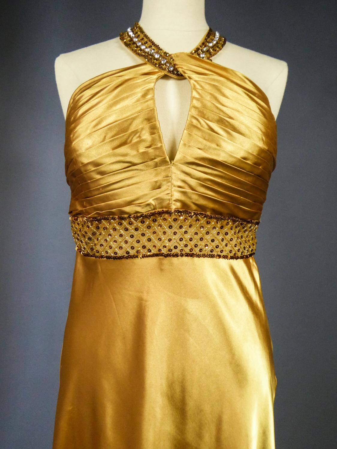 gold evening gown