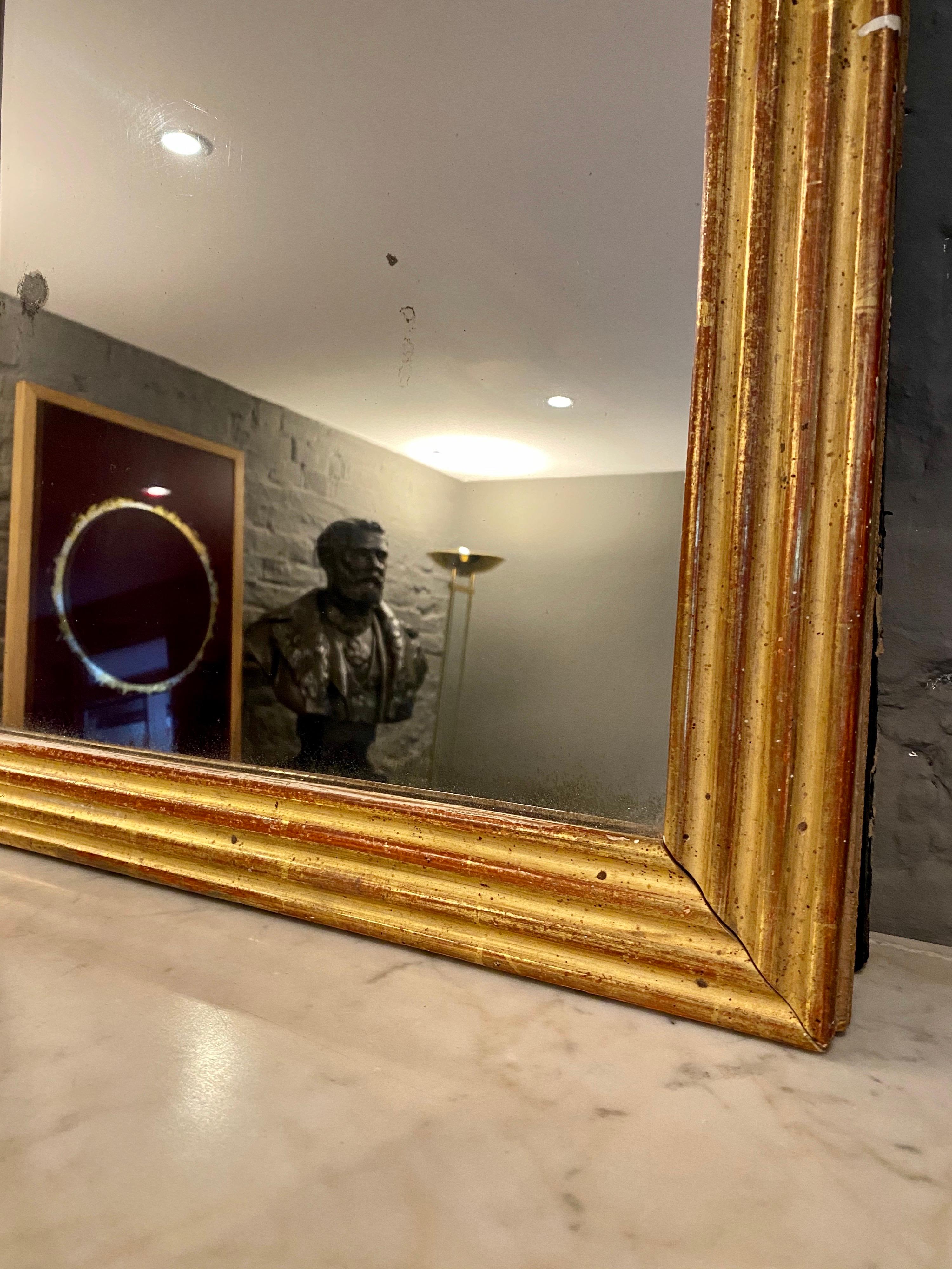 French Gold Gilt Bistro Mirror In Good Condition In London, GB