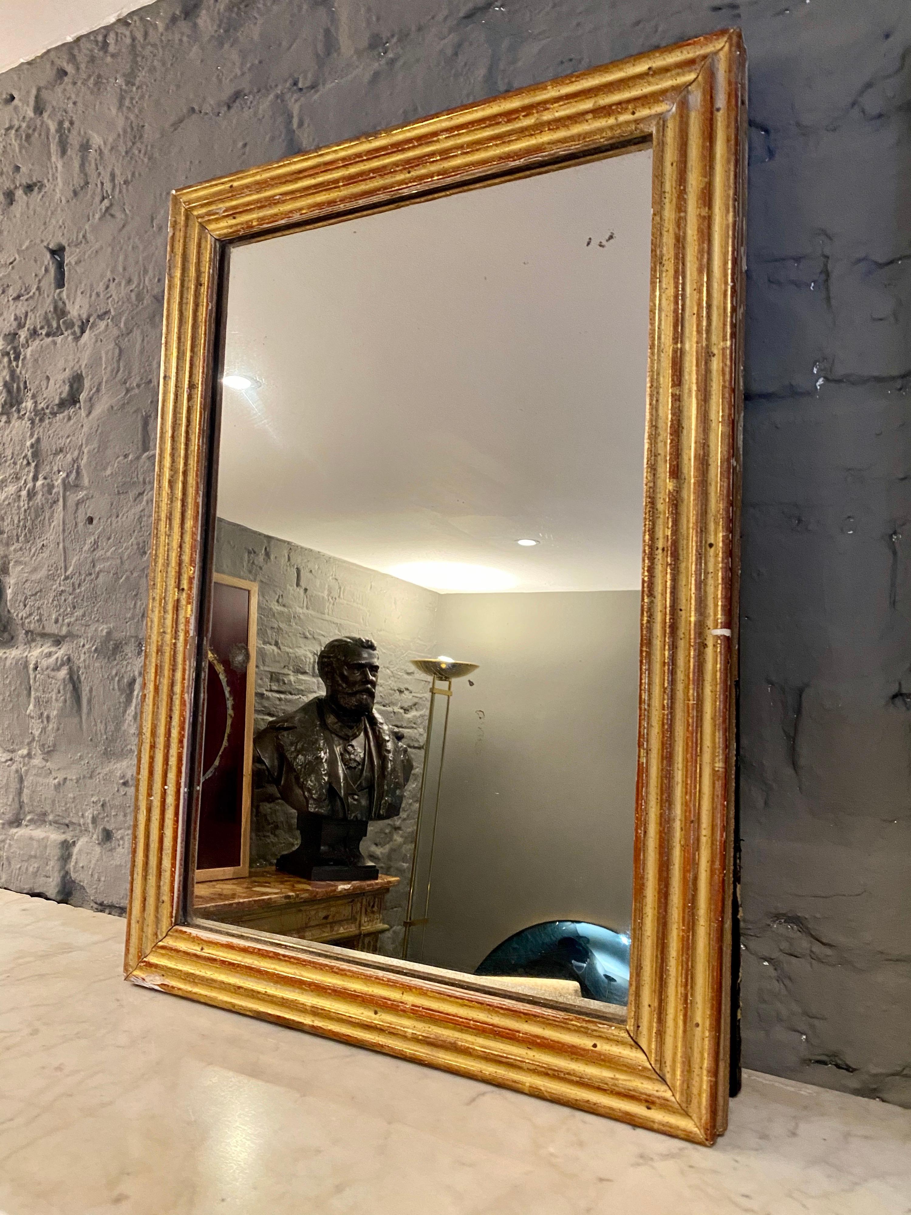 French Gold Gilt Bistro Mirror 1